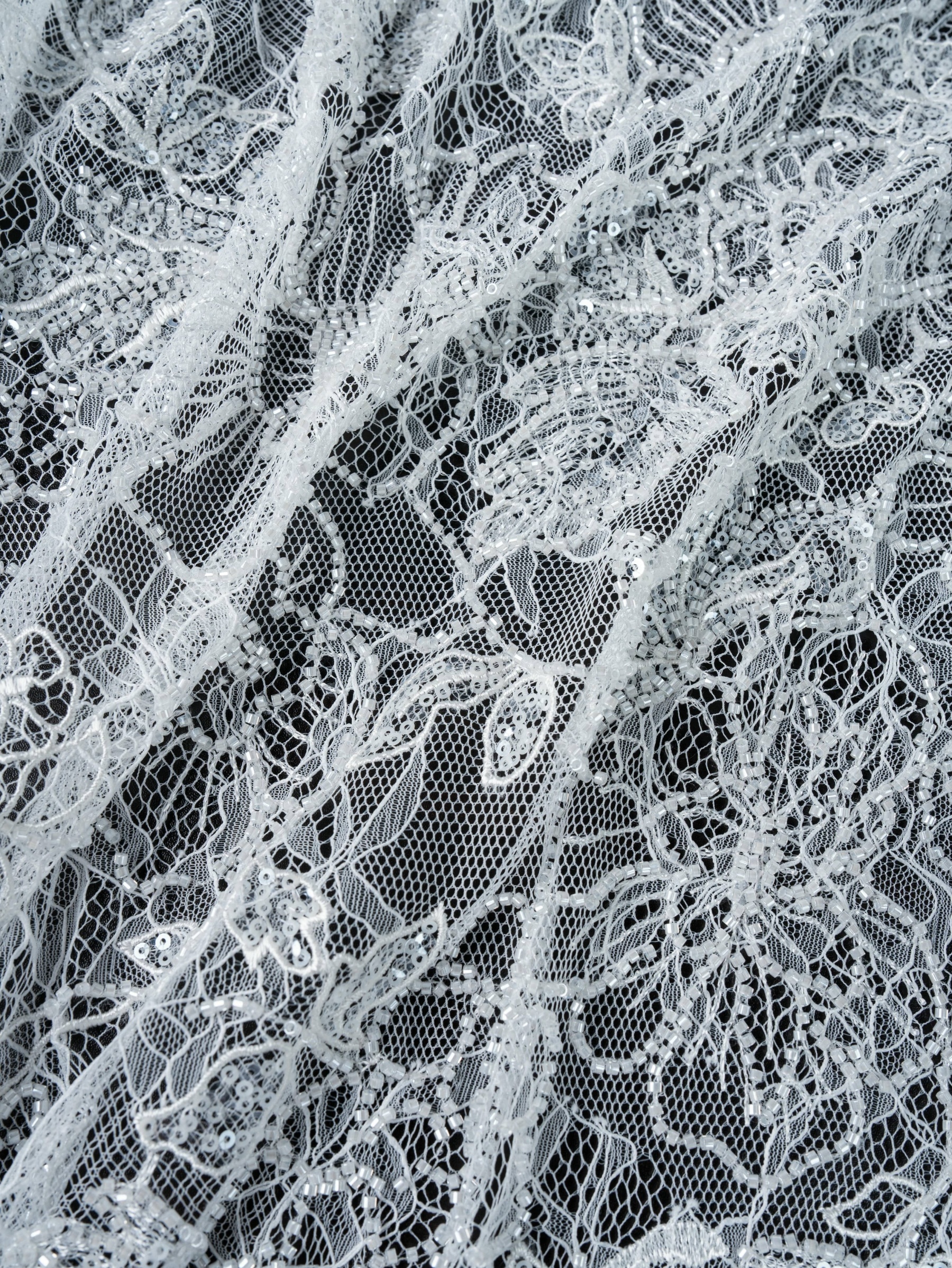 Sita Lace, sitalace, Lace Fabric, Feature Fabric, Tulle Fabric, Beaded Fabric, Sequined Fabric, Embroidery Fabric, Wedding Dress, Bridal Gown, Bridal Veil, Beads, Sequins, Feather Fabrics, Feather, 3D Flowers, Floral, Blossom Flowers, Flower Petal,
