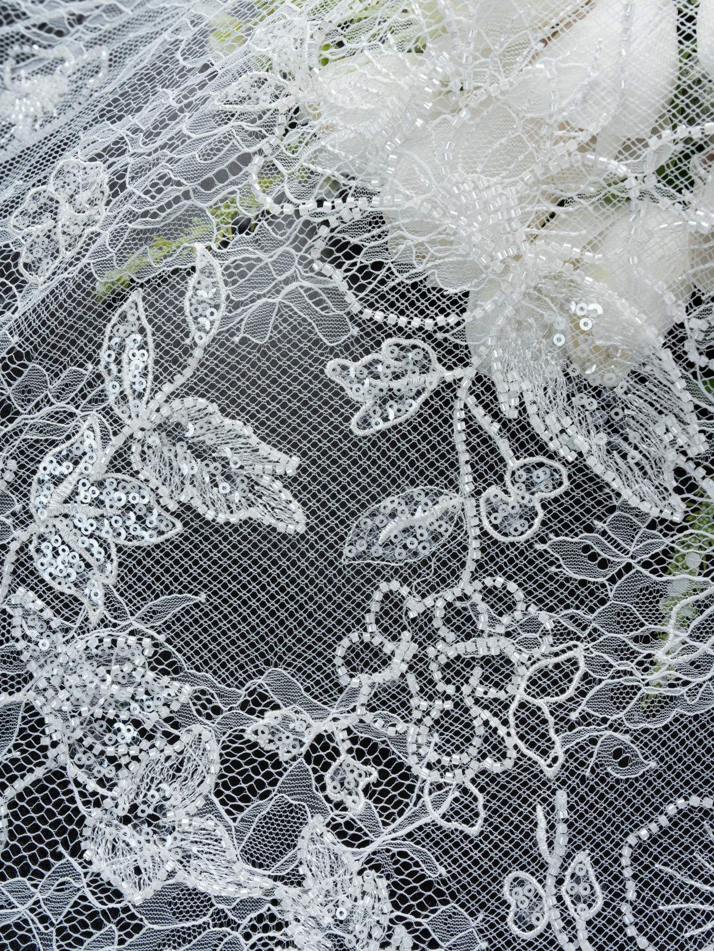 Sita Lace, sitalace, Lace Fabric, Feature Fabric, Tulle Fabric, Beaded Fabric, Sequined Fabric, Embroidery Fabric, Wedding Dress, Bridal Gown, Bridal Veil, Beads, Sequins, Feather Fabrics, Feather, 3D Flowers, Floral, Blossom Flowers, Flower Petal,