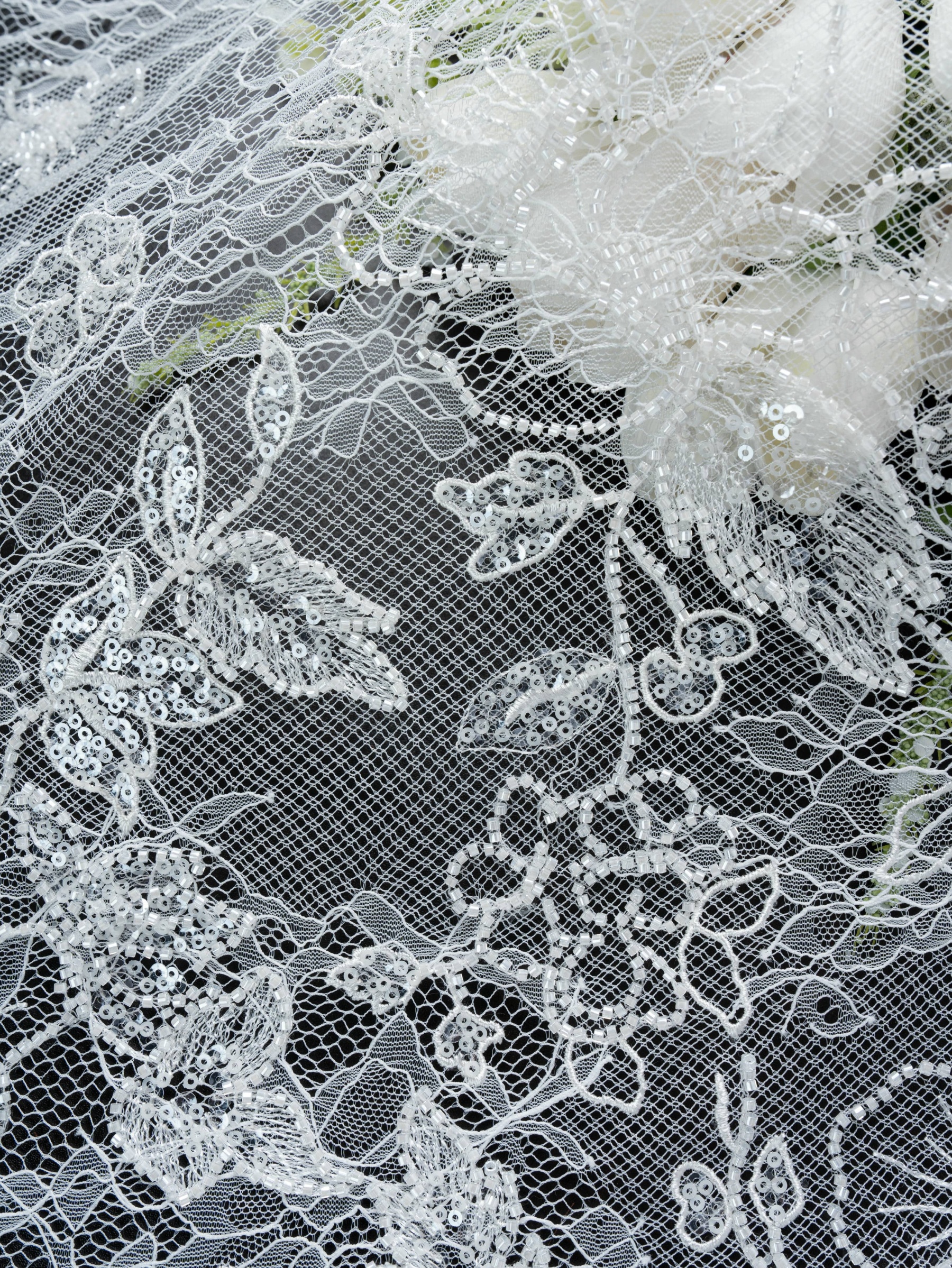 Sita Lace, sitalace, Lace Fabric, Feature Fabric, Tulle Fabric, Beaded Fabric, Sequined Fabric, Embroidery Fabric, Wedding Dress, Bridal Gown, Bridal Veil, Beads, Sequins, Feather Fabrics, Feather, 3D Flowers, Floral, Blossom Flowers, Flower Petal,