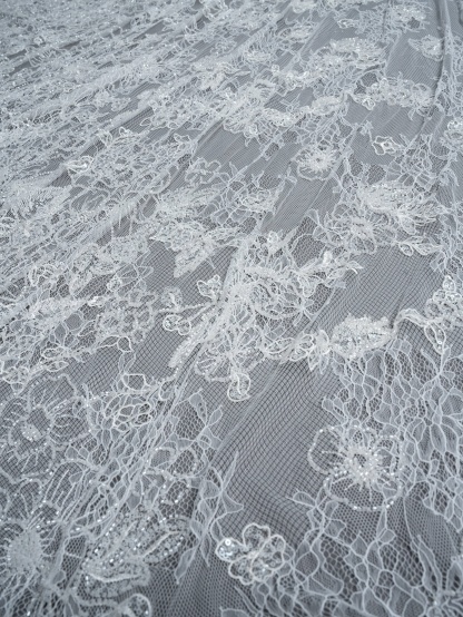 Sita Lace, sitalace, Lace Fabric, Feature Fabric, Tulle Fabric, Beaded Fabric, Sequined Fabric, Embroidery Fabric, Wedding Dress, Bridal Gown, Bridal Veil, Beads, Sequins, Feather Fabrics, Feather, 3D Flowers, Floral, Blossom Flowers, Flower Petal,