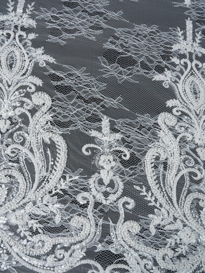 Sita Lace, sitalace, Lace Fabric, Feature Fabric, Tulle Fabric, Beaded Fabric, Sequined Fabric, Embroidery Fabric, Wedding Dress, Bridal Gown, Bridal Veil, Beads, Sequins, Feather Fabrics, Feather, 3D Flowers, Floral, Blossom Flowers, Flower Petal,