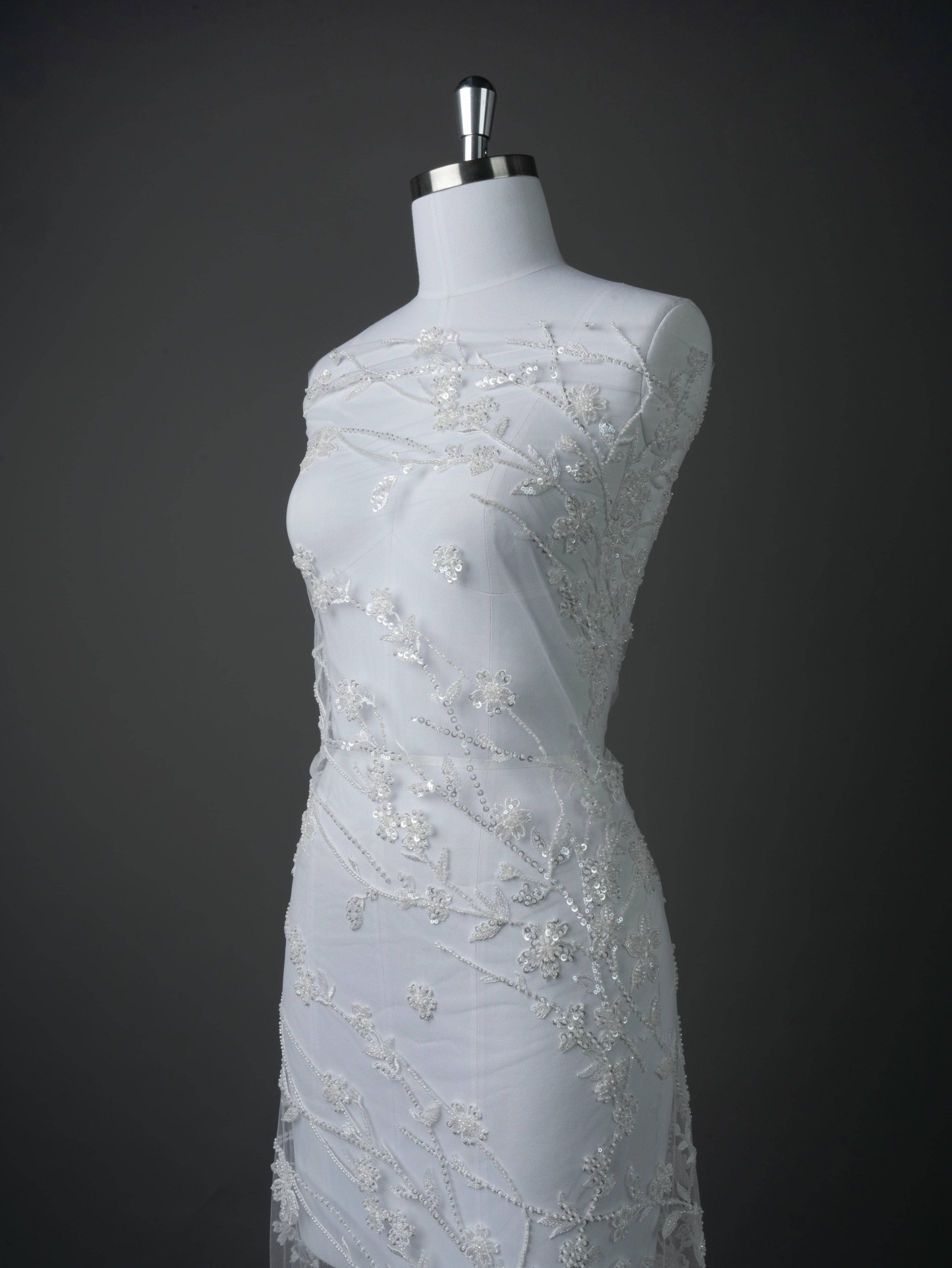 Sita Lace, sitalace, Lace Fabric, Feature Fabric, Tulle Fabric, Beaded Fabric, Sequined Fabric, Embroidery Fabric, Wedding Dress, Bridal Gown, Bridal Veil, Beads, Sequins, Feather Fabrics, Feather, 3D Flowers, Floral, Blossom Flowers, Flower Petal,