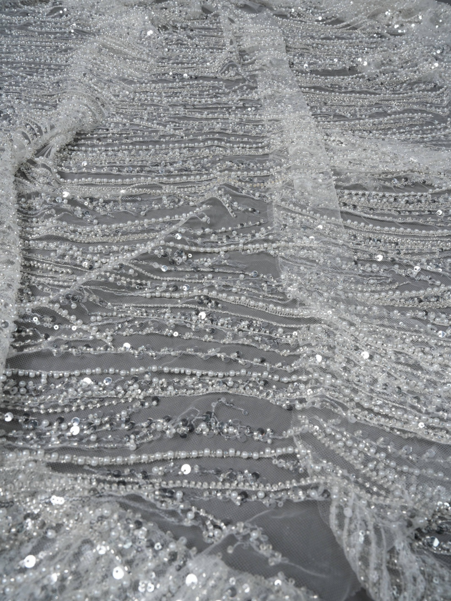 Sita Lace, sitalace, Lace Fabric, Feature Fabric, Tulle Fabric, Beaded Fabric, Sequined Fabric, Embroidery Fabric, Wedding Dress, Bridal Gown, Bridal Veil, Beads, Sequins, Feather Fabrics, Feather, 3D Flowers, Floral, Blossom Flowers, Flower Petal,