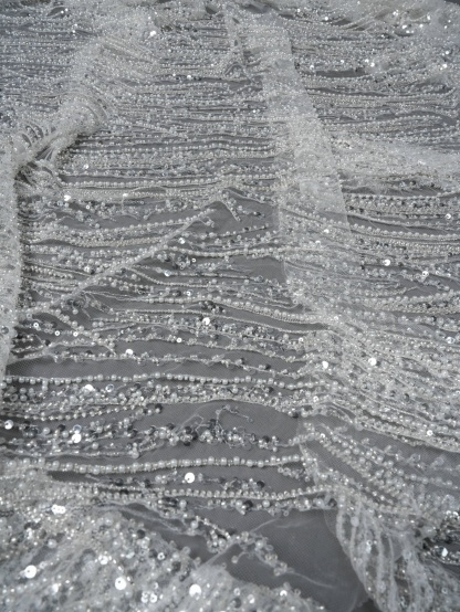 Sita Lace, sitalace, Lace Fabric, Feature Fabric, Tulle Fabric, Beaded Fabric, Sequined Fabric, Embroidery Fabric, Wedding Dress, Bridal Gown, Bridal Veil, Beads, Sequins, Feather Fabrics, Feather, 3D Flowers, Floral, Blossom Flowers, Flower Petal,