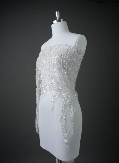 Sita Lace, sitalace, Lace Fabric, Feature Fabric, Tulle Fabric, Beaded Fabric, Sequined Fabric, Embroidery Fabric, Wedding Dress, Bridal Gown, Bridal Veil, Beads, Sequins, Feather Fabrics, Feather, 3D Flowers, Floral, Blossom Flowers, Flower Petal,