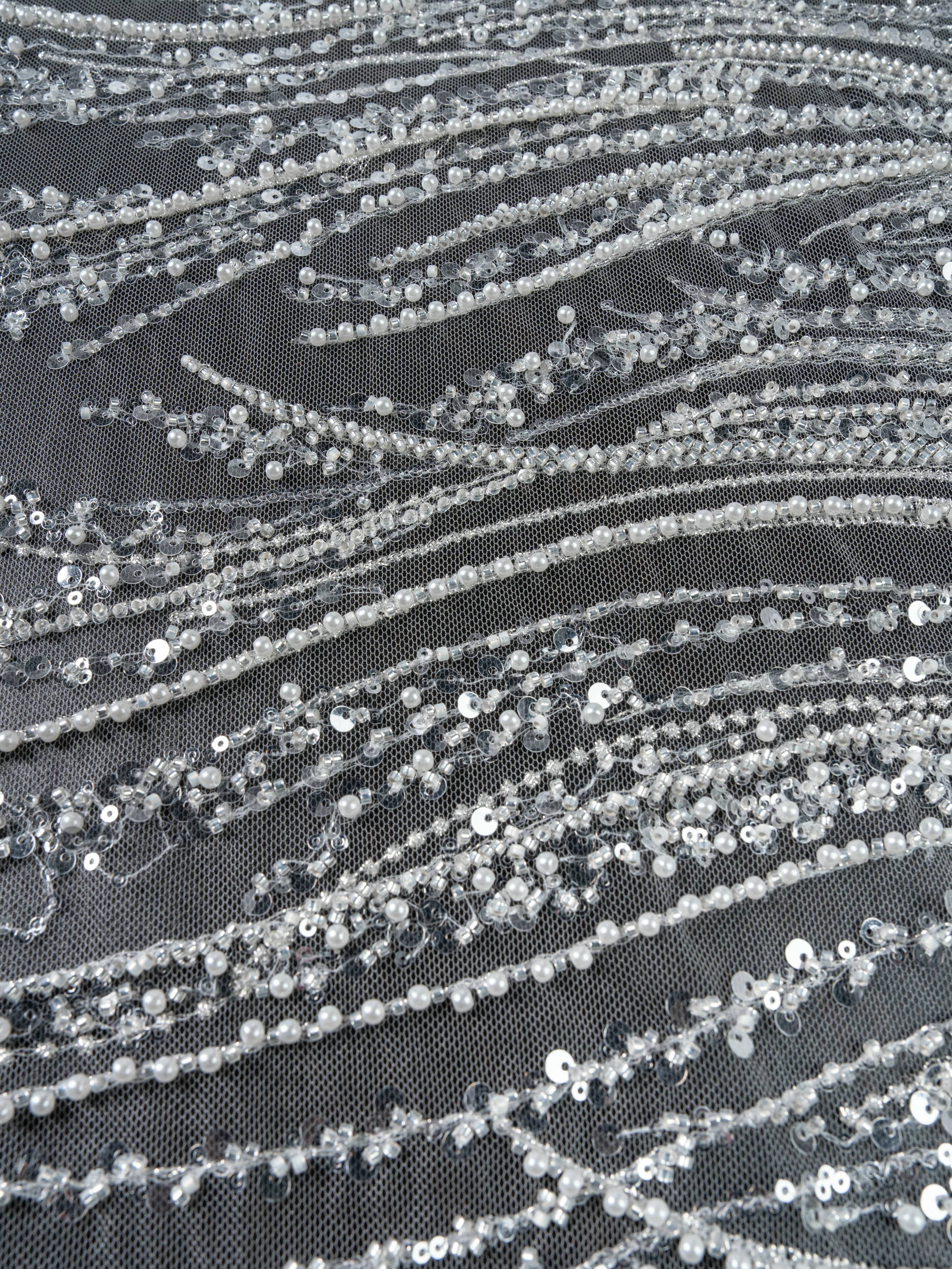 Sita Lace, sitalace, Lace Fabric, Feature Fabric, Tulle Fabric, Beaded Fabric, Sequined Fabric, Embroidery Fabric, Wedding Dress, Bridal Gown, Bridal Veil, Beads, Sequins, Feather Fabrics, Feather, 3D Flowers, Floral, Blossom Flowers, Flower Petal,