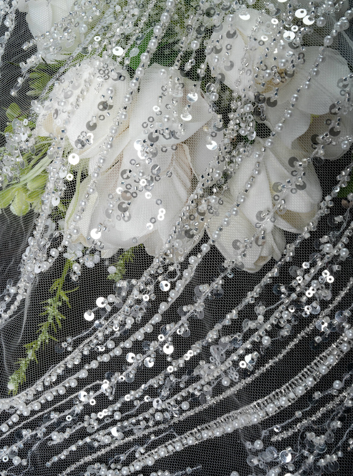 Sita Lace, sitalace, Lace Fabric, Feature Fabric, Tulle Fabric, Beaded Fabric, Sequined Fabric, Embroidery Fabric, Wedding Dress, Bridal Gown, Bridal Veil, Beads, Sequins, Feather Fabrics, Feather, 3D Flowers, Floral, Blossom Flowers, Flower Petal,