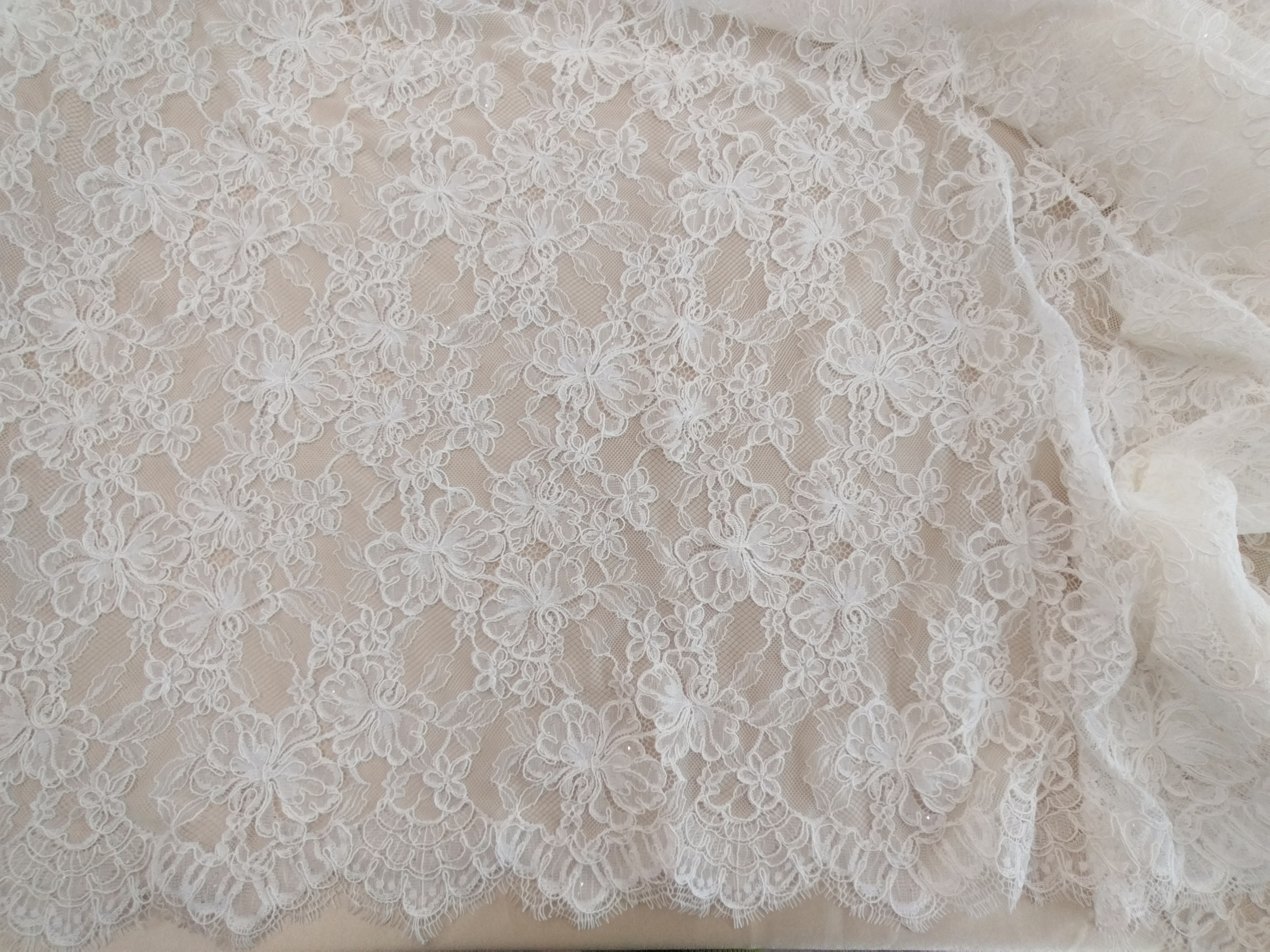 Chantilly Eyelash Lace Fabric, Bridal Wedding Dress lace for Veil, Dress, Costume