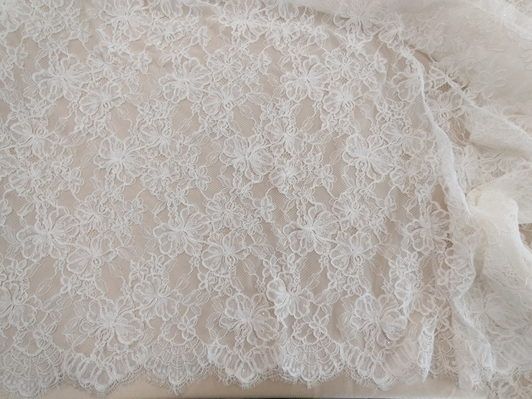 Chantilly Eyelash Lace Fabric, Bridal Wedding Dress lace for Veil, Dress, Costume