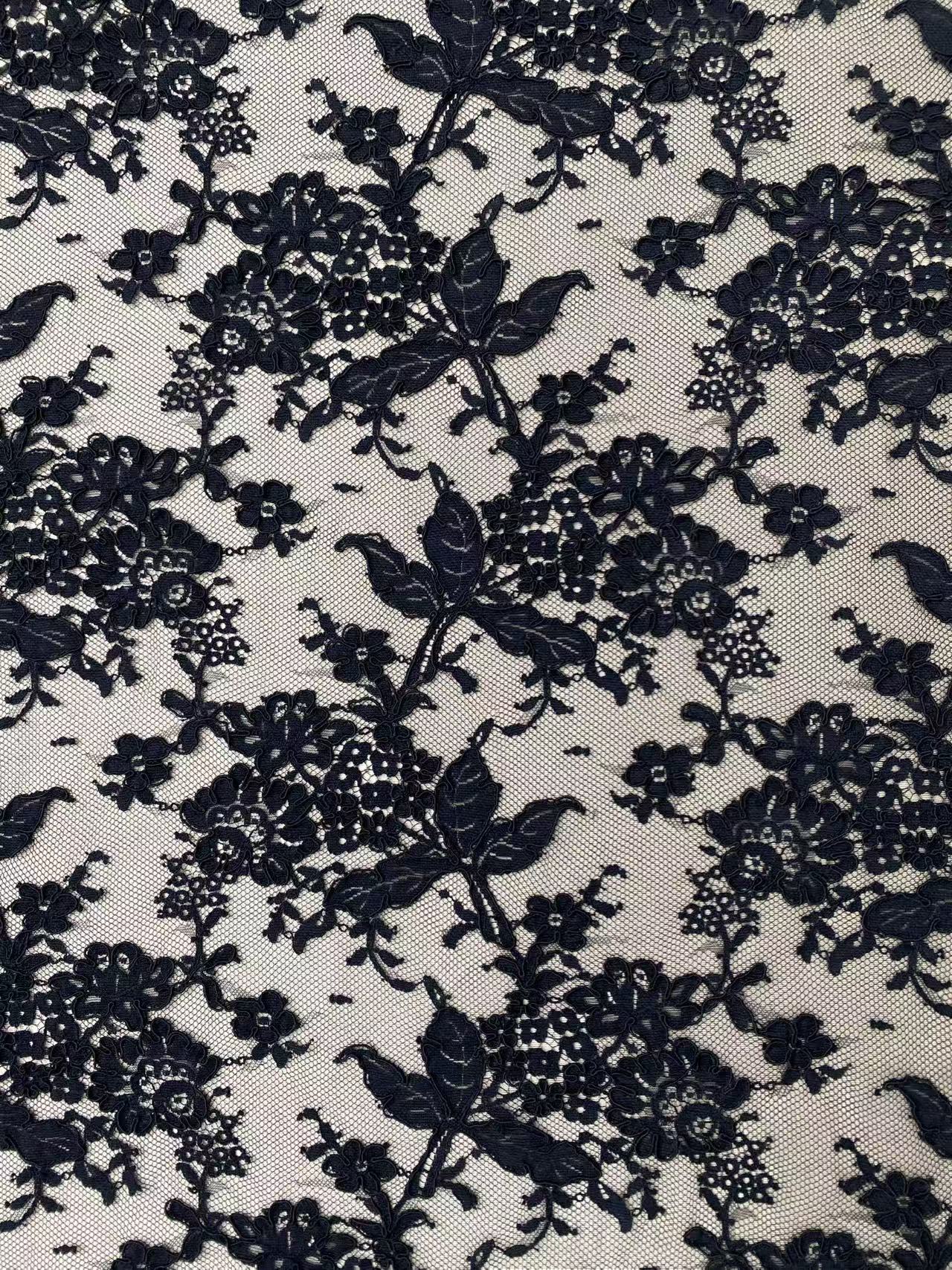 Corded Alencon Flower Lace Fabric, 3 Meters French Chantilly lace fabric trim for wedding shrugs,bridal gown,Classic lace top overlay, sold by 3 maters