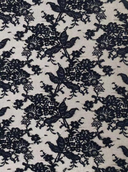 Corded Alencon Flower Lace Fabric, 3 Meters French Chantilly lace fabric trim for wedding shrugs,bridal gown,Classic lace top overlay, sold by 3 maters