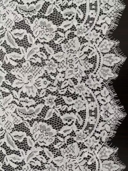 Soft Light French Chantily Eyelash Lace for Wedding Dress, Bridal Gown, Classic Lace Top Overlay, White Lace Fabric DIY Bridal Dress 