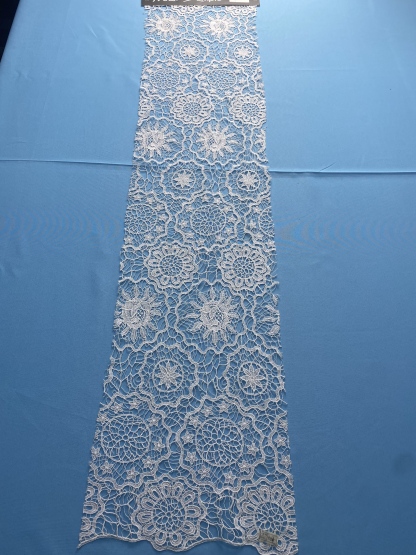 Dreamy Ivory Fabric! Showcases Delicate Embroidery Patterns, Ideal for Wedding Dresses/Evening Wear. High-Quality Craftsmanship—Shop This Exquisite Embroidered Material Now!