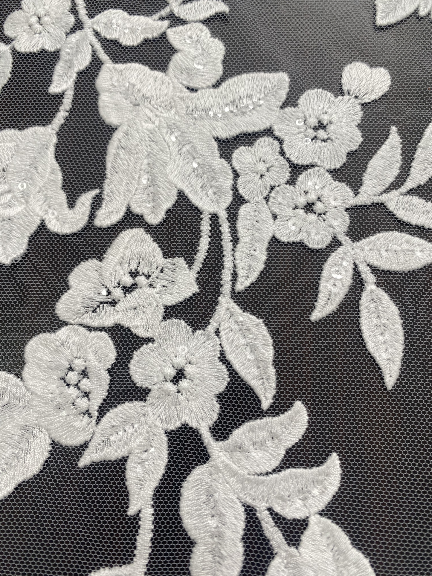 Ivory Bridal Embroidery Floral Lace Fabric, Delicate Floral Applique lace, Formal Dress Prom lace, Wedding Gown lace, rehearsal, by 1 yard