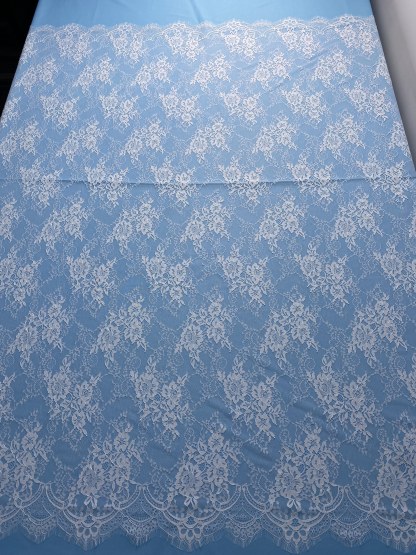 French Eyelash Lace Fabric – 300CM Long & 1500M Wide Per Piece! Embroidered Floral Design for Wedding Dresses, Garment DIY, Decor & Crafts