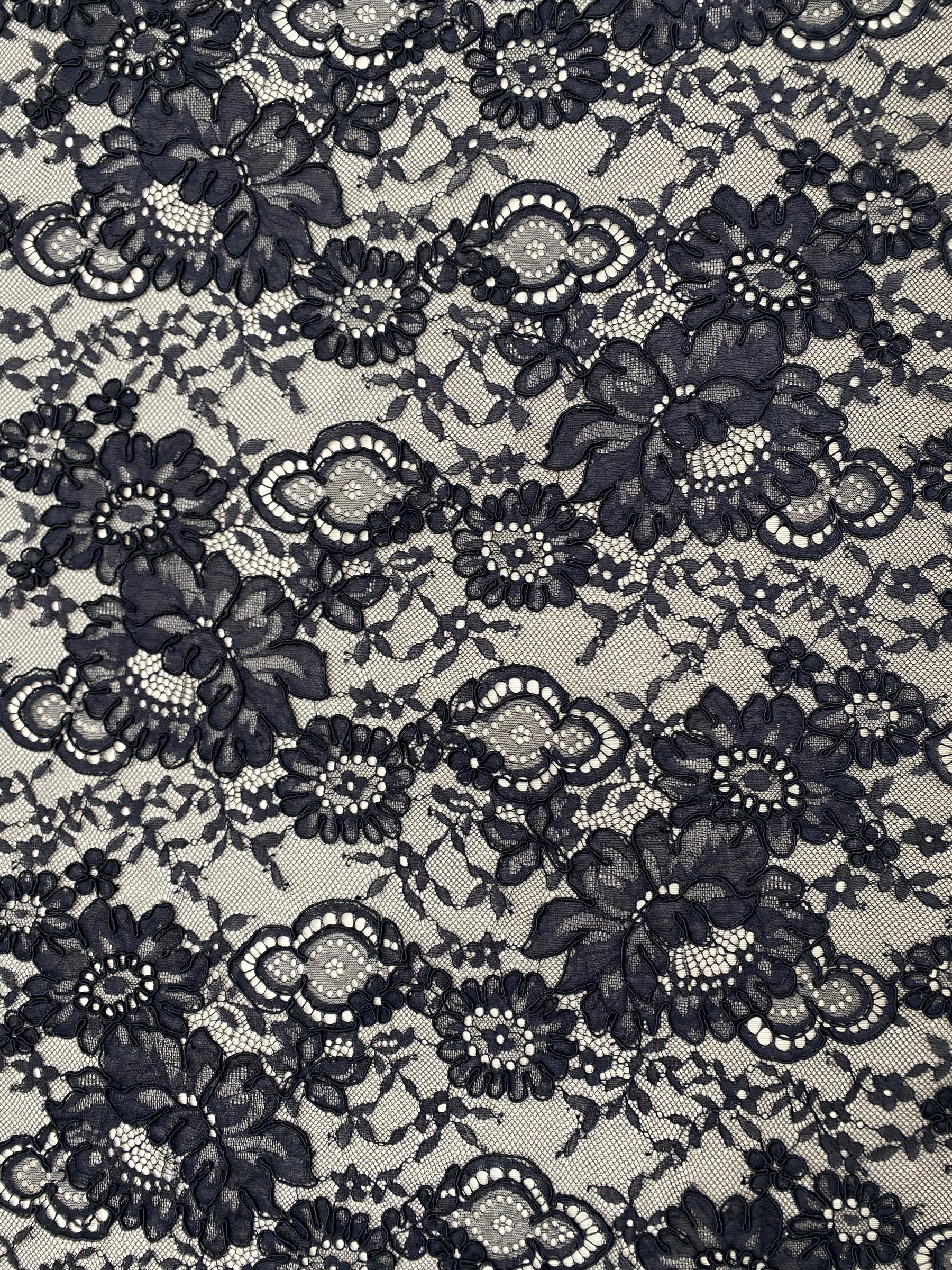 Corded Alencon Flower Lace Fabric, 3 Meters French Chantilly lace fabric trim for wedding shrugs,bridal gown,Classic lace top overlay, sold by 3 maters