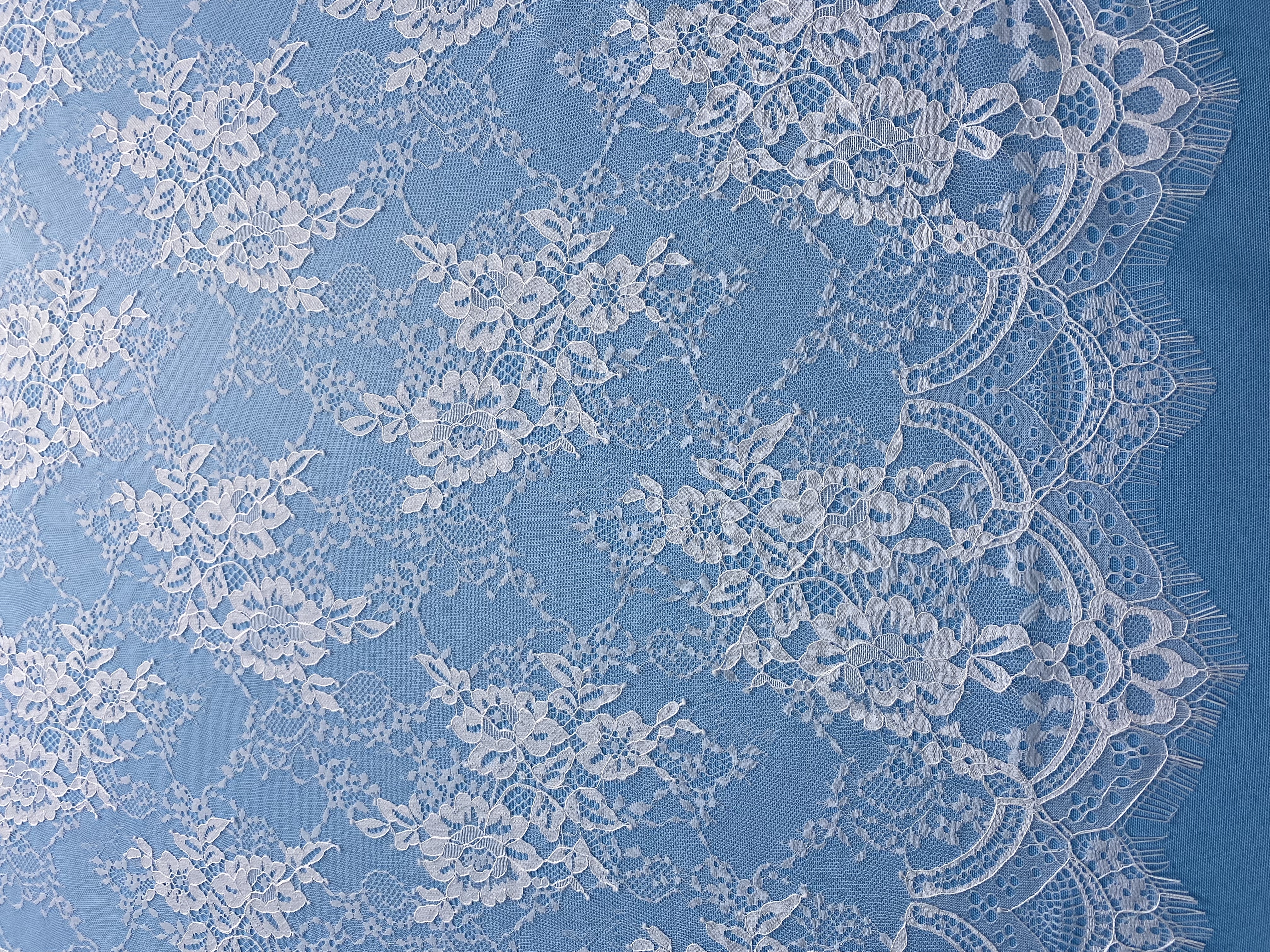 French Eyelash Lace Fabric – 300CM Long & 1500M Wide Per Piece! Embroidered Floral Design for Wedding Dresses, Garment DIY, Decor & Crafts