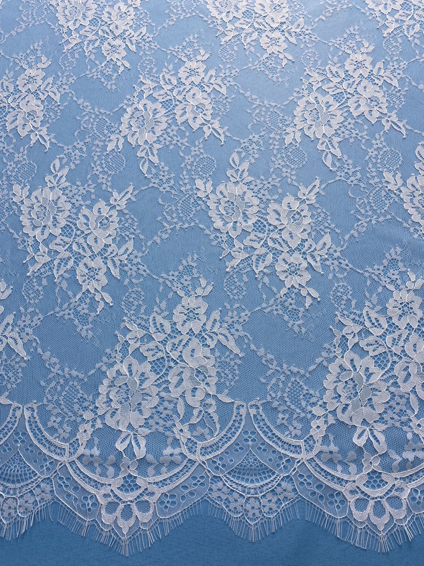 French Eyelash Lace Fabric – 300CM Long & 1500M Wide Per Piece! Embroidered Floral Design for Wedding Dresses, Garment DIY, Decor & Crafts