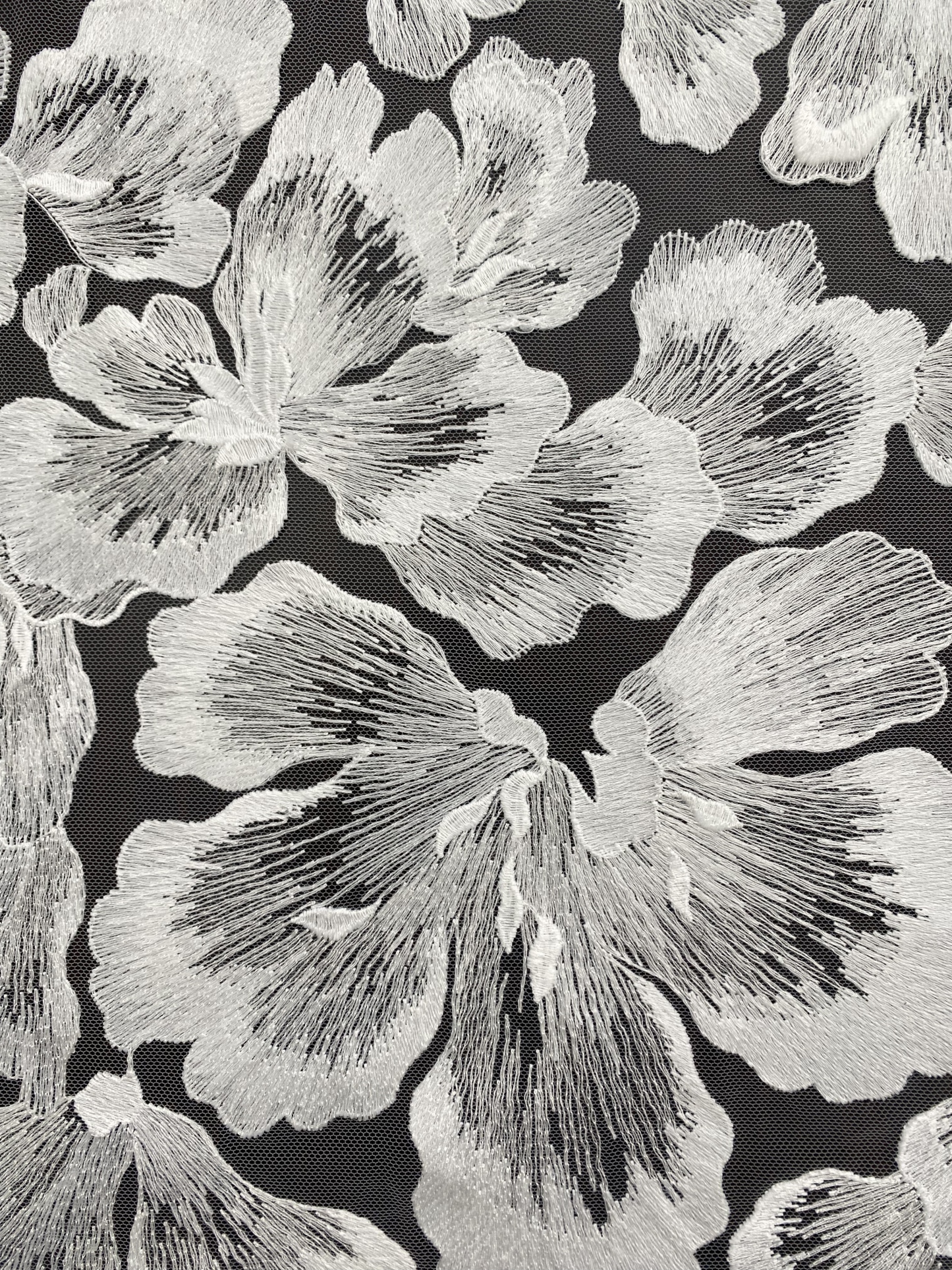 Ivory Bridal Embroidery Floral Lace Fabric, Delicate Floral Applique lace, Formal Dress Prom lace, Wedding Gown lace, rehearsal, by 1 yard