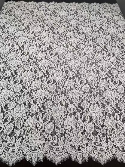 Soft Light French Chantily Eyelash Lace for Wedding Dress, Bridal Gown, Classic Lace Top Overlay, White Lace Fabric DIY Bridal Dress 