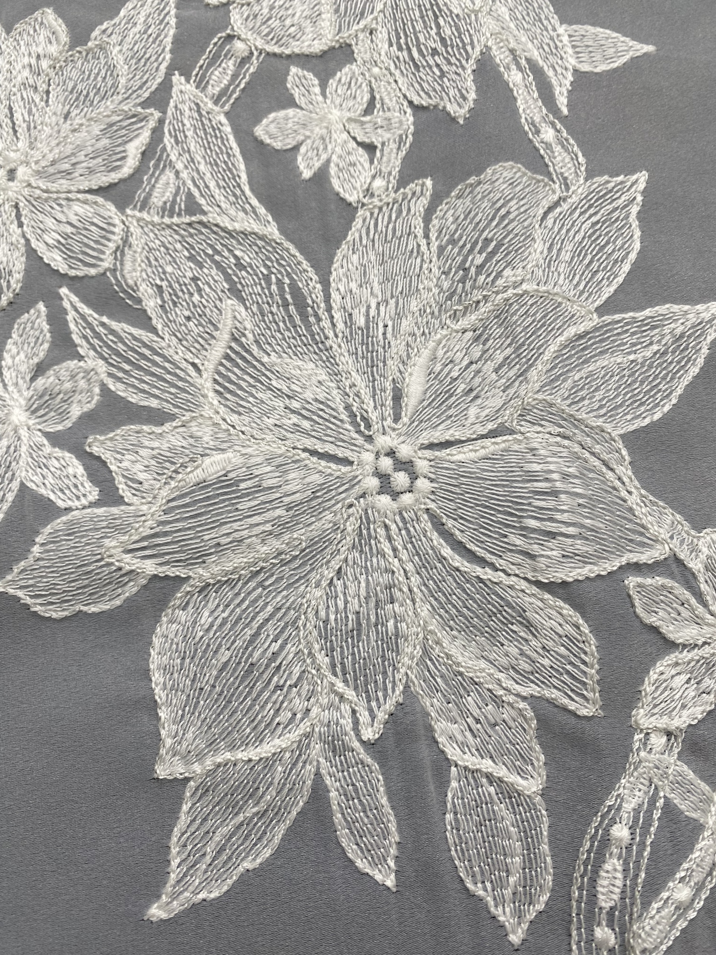 Ivory Bridal Embroidery Floral Lace Fabric, Delicate Floral Applique lace, Formal Dress Prom lace, Wedding Gown lace, rehearsal, by 1 yard