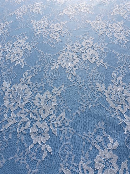 French Eyelash Lace Fabric – 300CM Long & 1500M Wide Per Piece! Embroidered Floral Design for Wedding Dresses, Garment DIY, Decor & Crafts