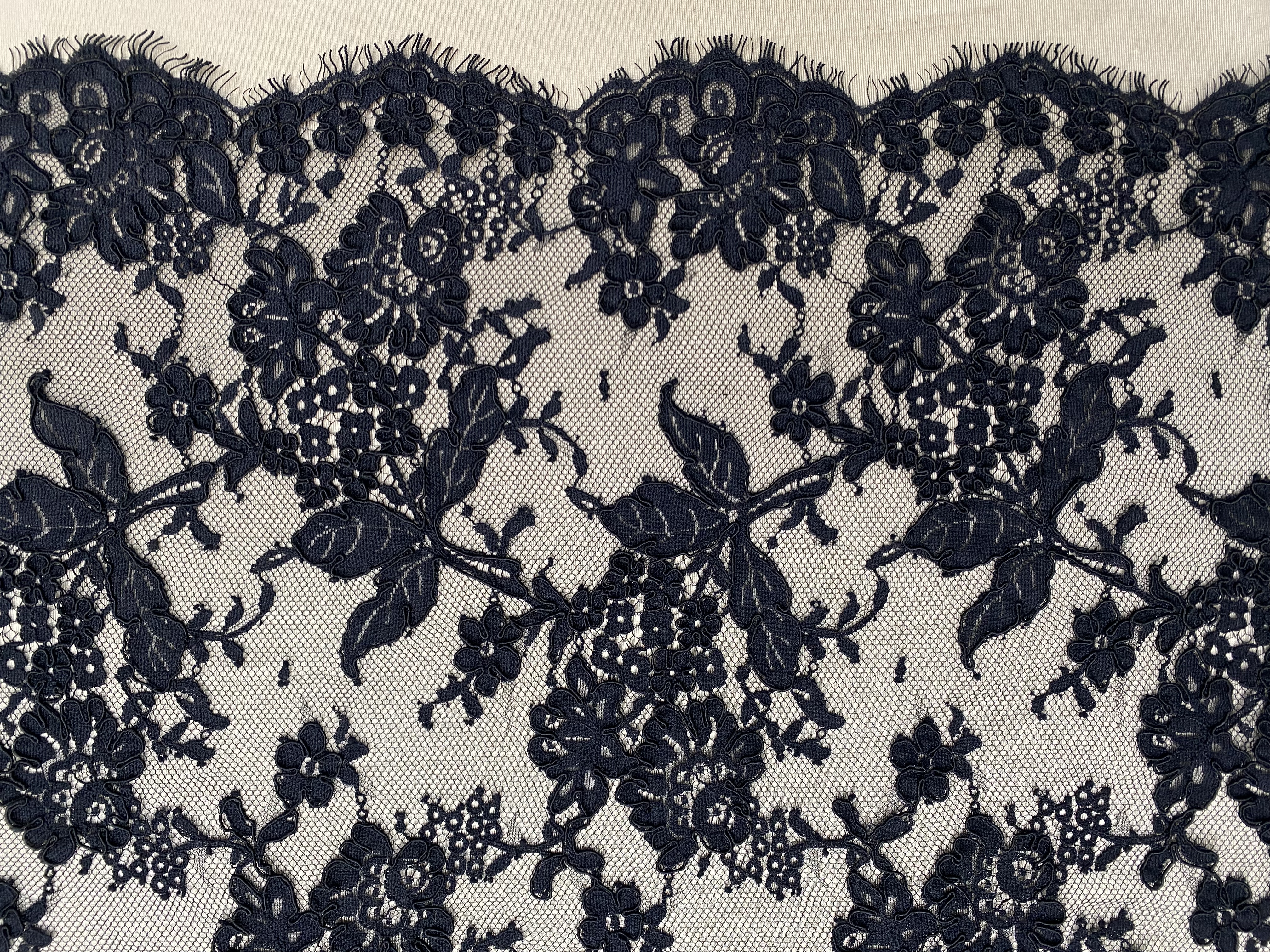 Corded Alencon Flower Lace Fabric, 3 Meters French Chantilly lace fabric trim for wedding shrugs,bridal gown,Classic lace top overlay, sold by 3 maters