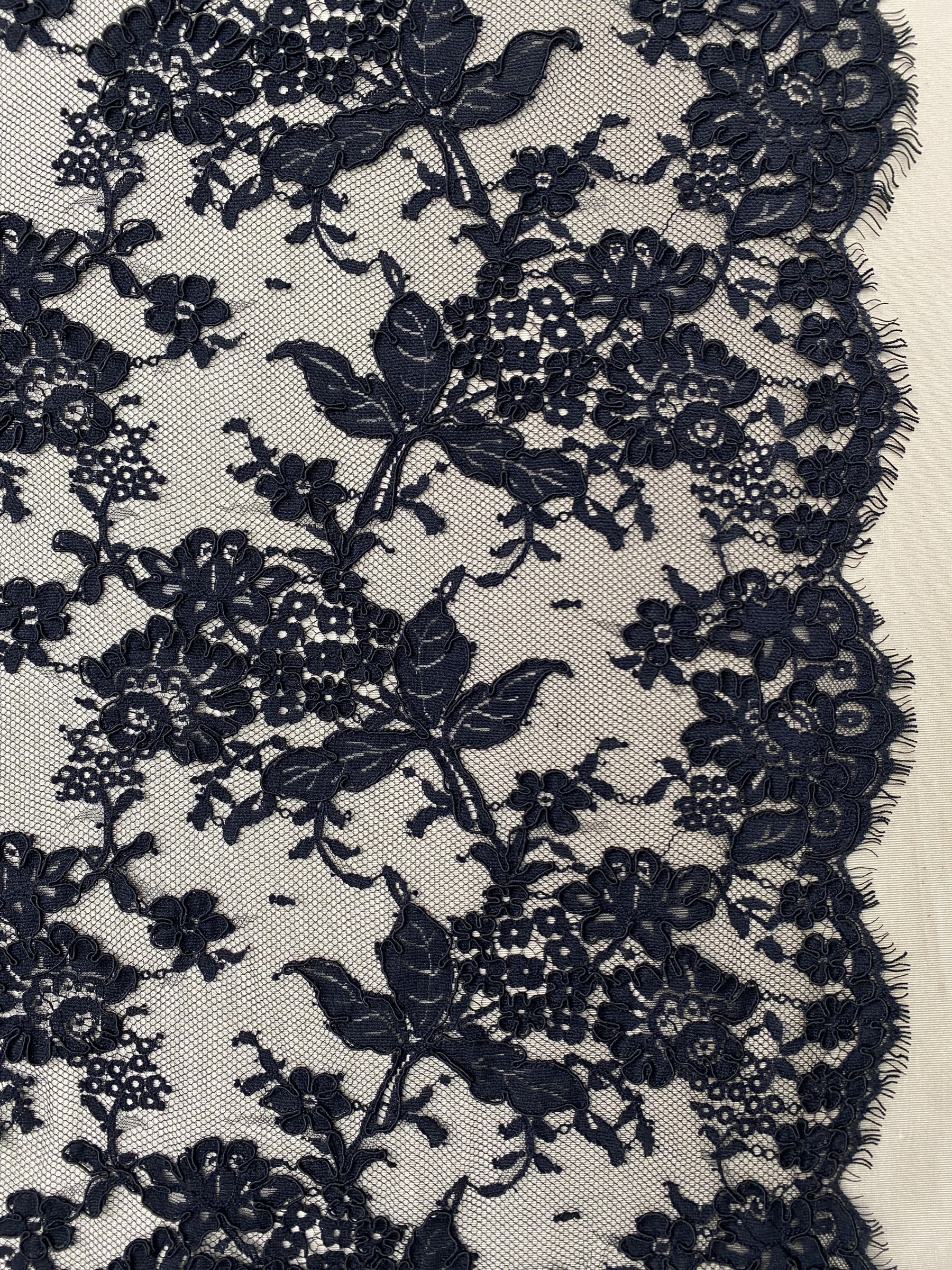 Corded Alencon Flower Lace Fabric, 3 Meters French Chantilly lace fabric trim for wedding shrugs,bridal gown,Classic lace top overlay, sold by 3 maters