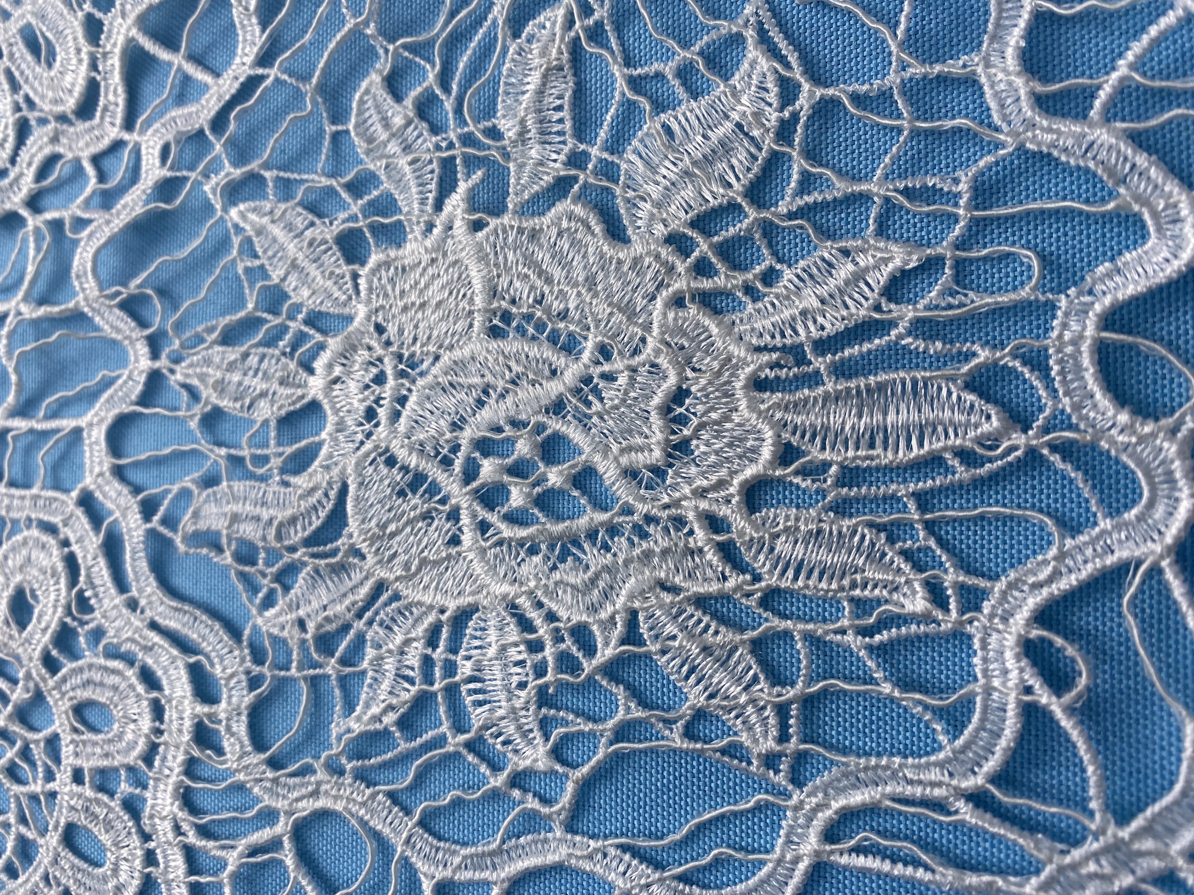 Dreamy Ivory Fabric! Showcases Delicate Embroidery Patterns, Ideal for Wedding Dresses/Evening Wear. High-Quality Craftsmanship—Shop This Exquisite Embroidered Material Now!