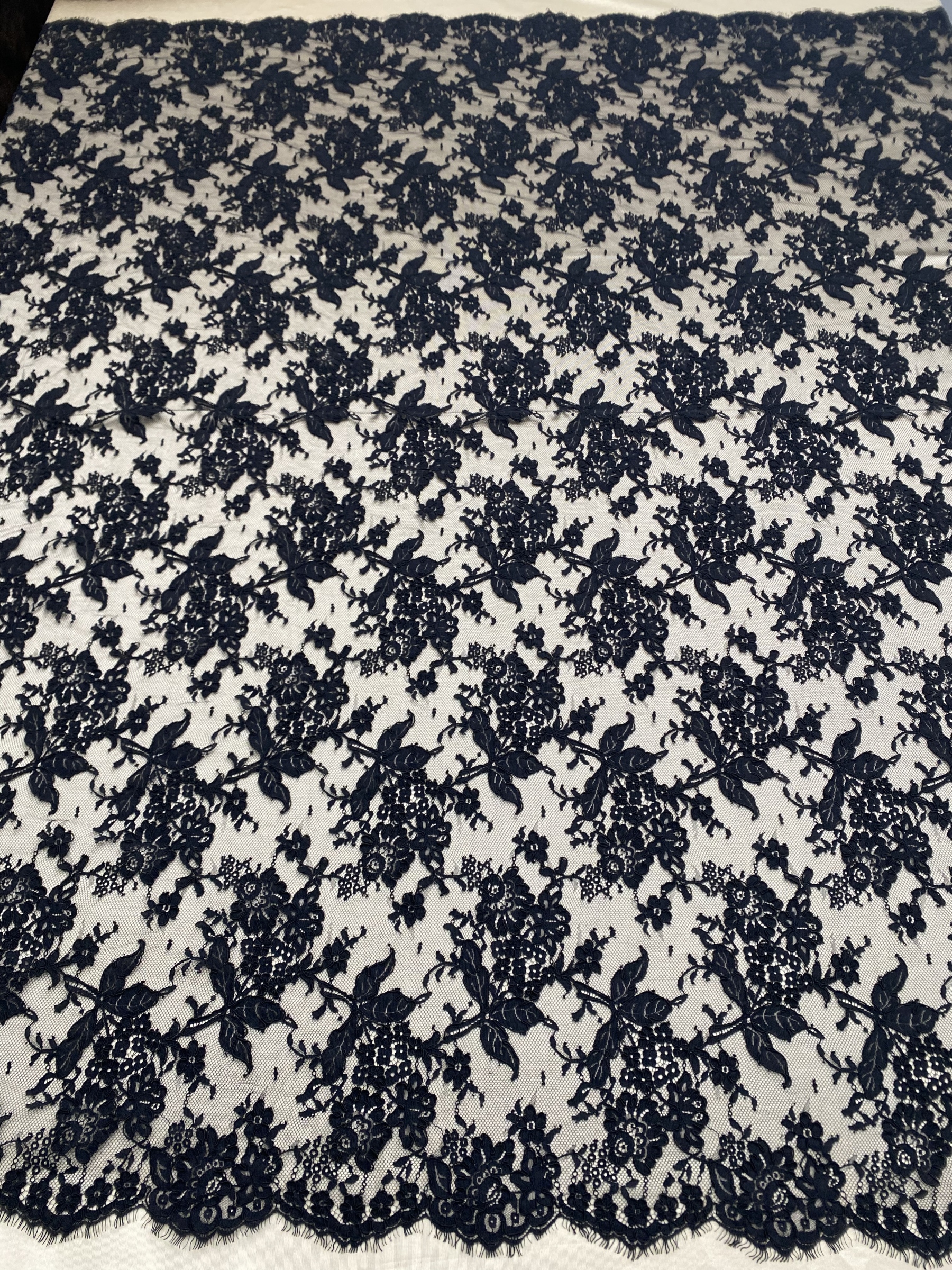 Corded Alencon Flower Lace Fabric, 3 Meters French Chantilly lace fabric trim for wedding shrugs,bridal gown,Classic lace top overlay, sold by 3 maters