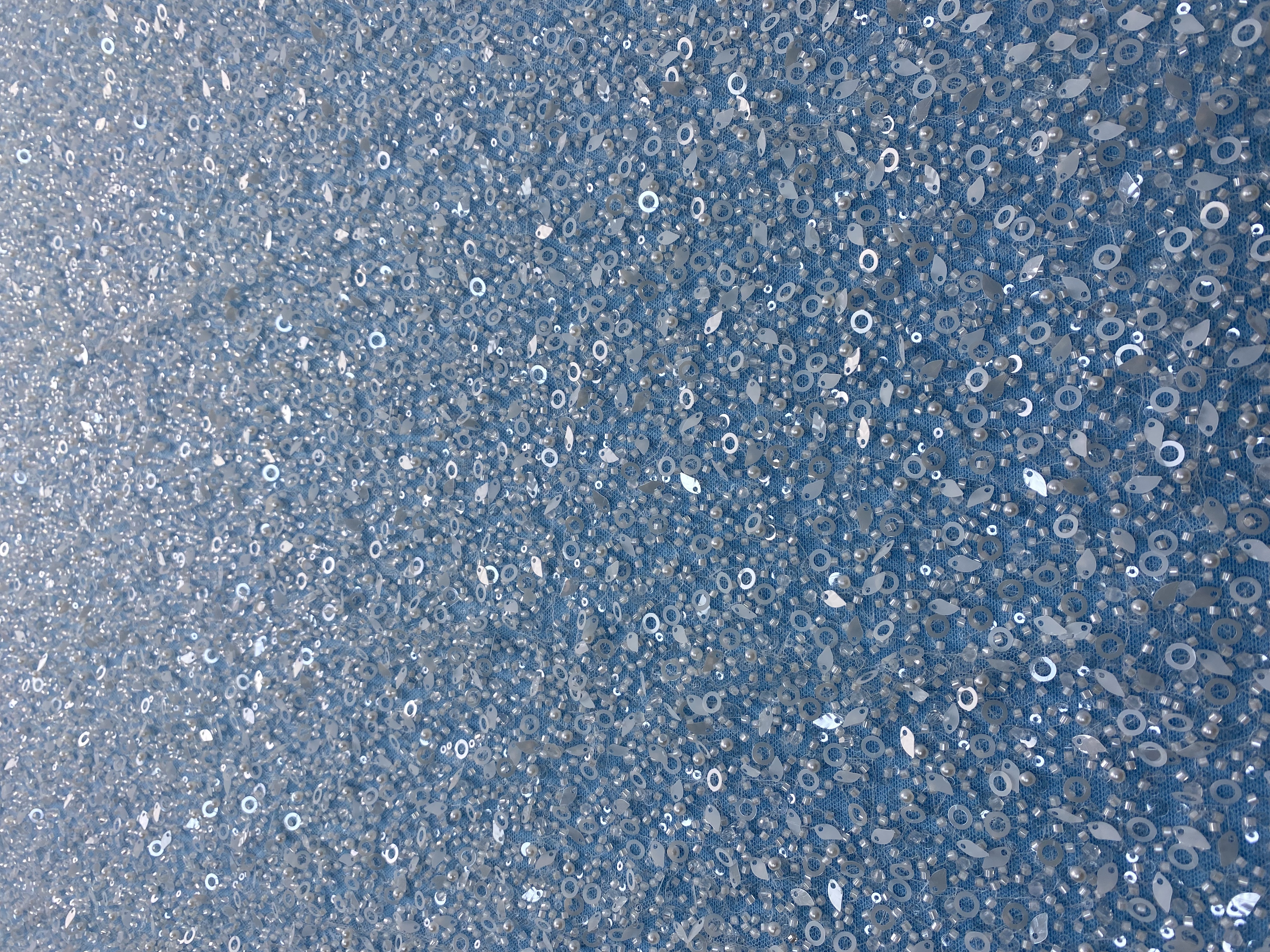 Exquisite Ivory Fabric! Embellished with Sparkling Sequins, Pearls & Beads. Ideal for Wedding Dresses/Chic Evening Wear—Premium Craftsmanship, Shop This Stunning Material Now!