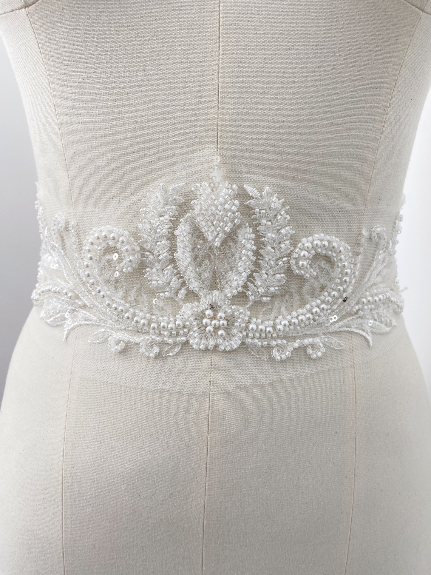 3D Petals Beaded Trim Tassel Crystal Fringe Lace Trim for Bridal Dress,Belt,Necklace, Fringe Wedding Lace Ribbon for 1 Yard