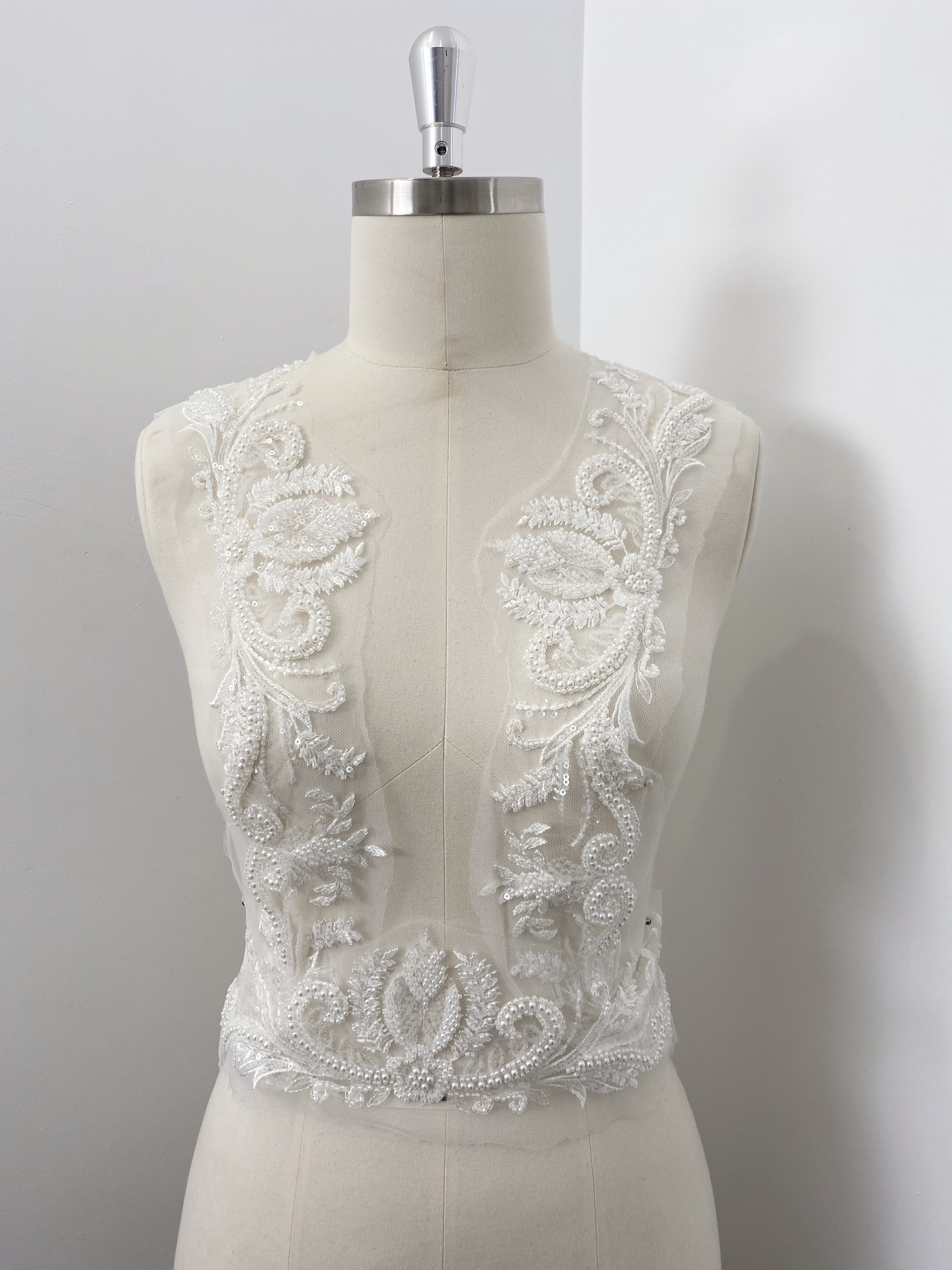 3D Petals Beaded Trim Tassel Crystal Fringe Lace Trim for Bridal Dress,Belt,Necklace, Fringe Wedding Lace Ribbon for 1 Yard