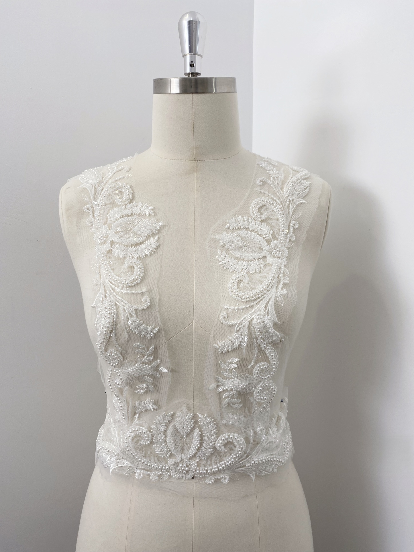 3D Petals Beaded Trim Tassel Crystal Fringe Lace Trim for Bridal Dress,Belt,Necklace, Fringe Wedding Lace Ribbon for 1 Yard