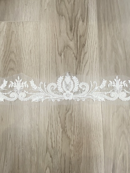 3D Petals Beaded Trim Tassel Crystal Fringe Lace Trim for Bridal Dress,Belt,Necklace, Fringe Wedding Lace Ribbon for 1 Yard