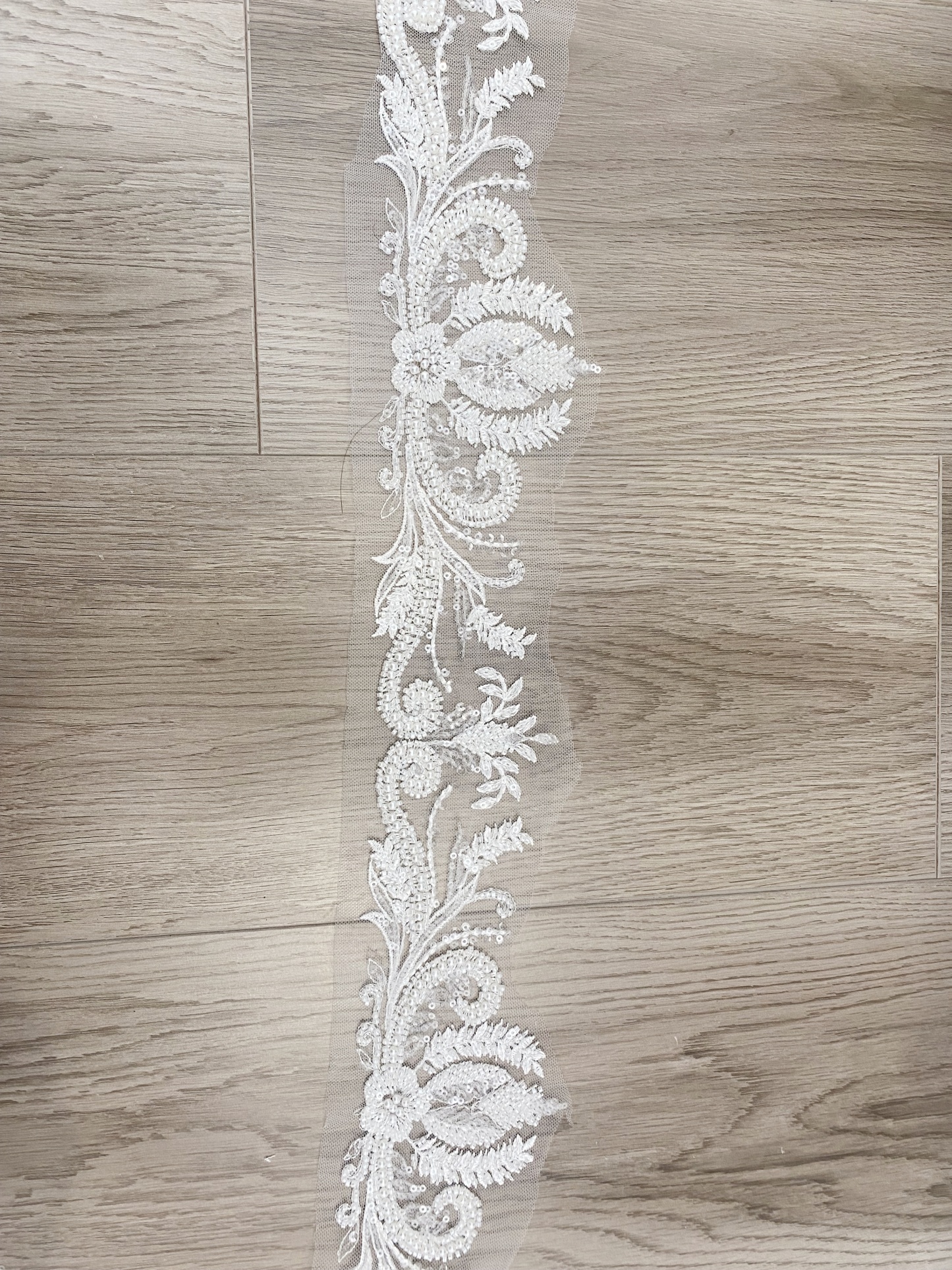 3D Petals Beaded Trim Tassel Crystal Fringe Lace Trim for Bridal Dress,Belt,Necklace, Fringe Wedding Lace Ribbon for 1 Yard