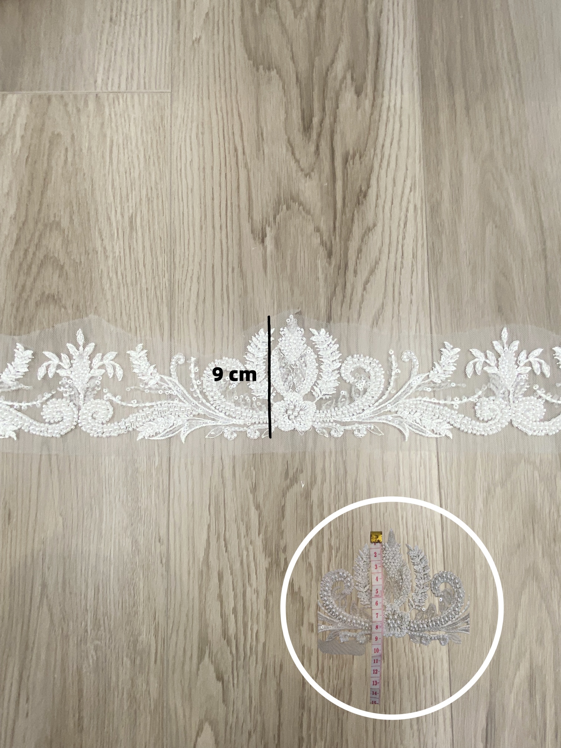 3D Petals Beaded Trim Tassel Crystal Fringe Lace Trim for Bridal Dress,Belt,Necklace, Fringe Wedding Lace Ribbon for 1 Yard