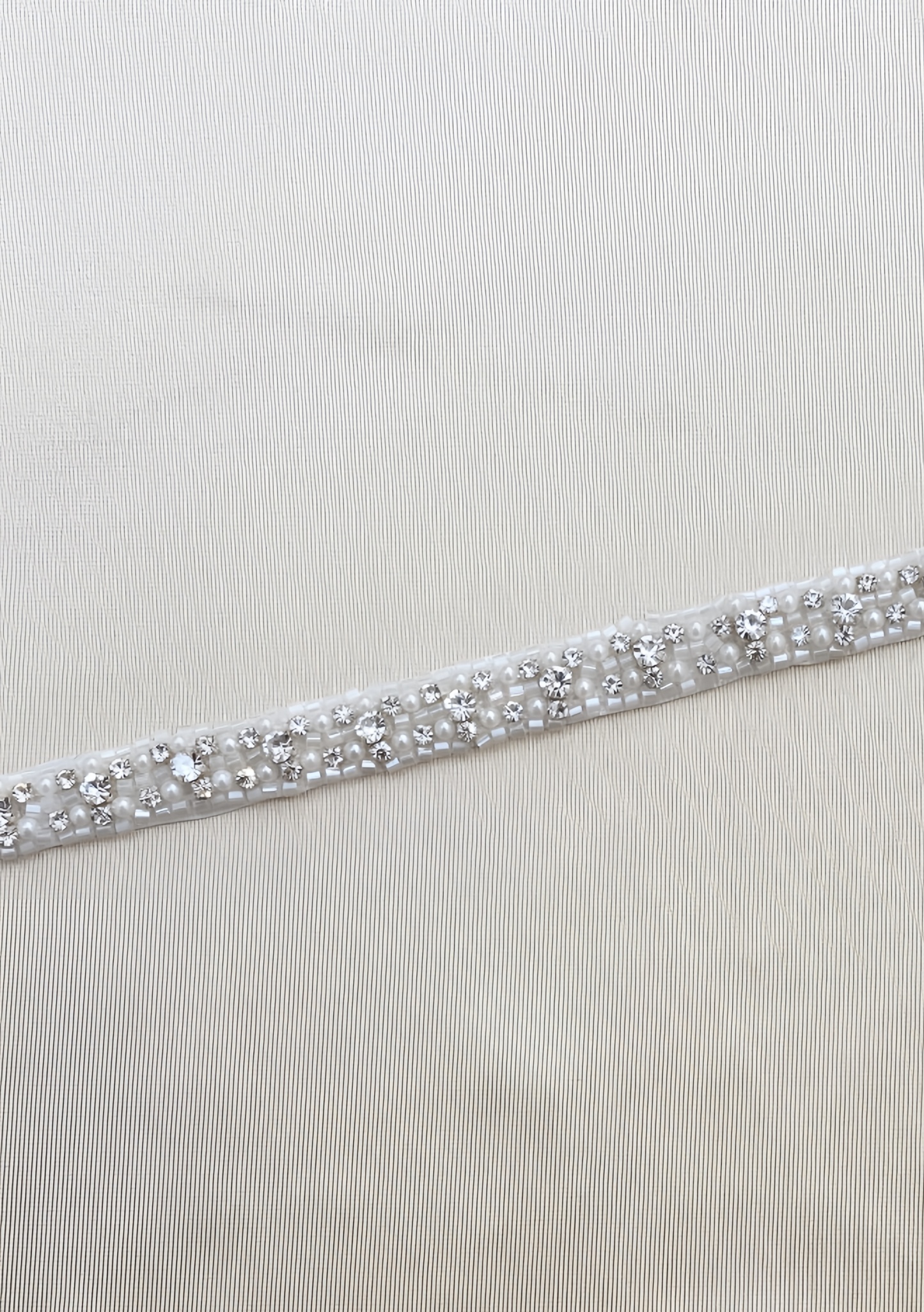 Ivory Wedding Belt with Beads & Crystal Rhinestones, Satin Ribbon Sash Belt for Bridal, Wedding Clasp Belt, Bridesmaid Accessory