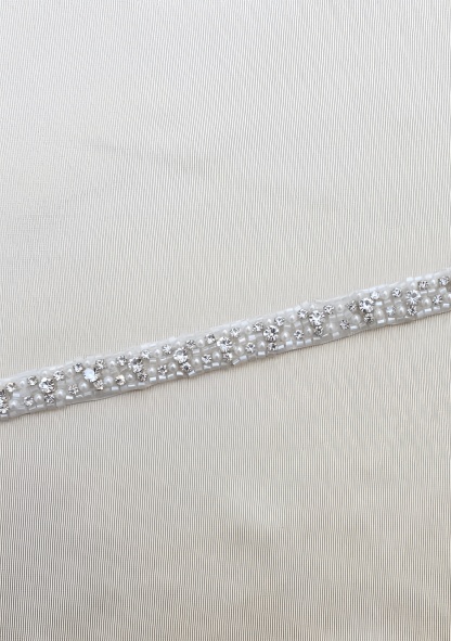 Ivory Wedding Belt with Beads & Crystal Rhinestones, Satin Ribbon Sash Belt for Bridal, Wedding Clasp Belt, Bridesmaid Accessory