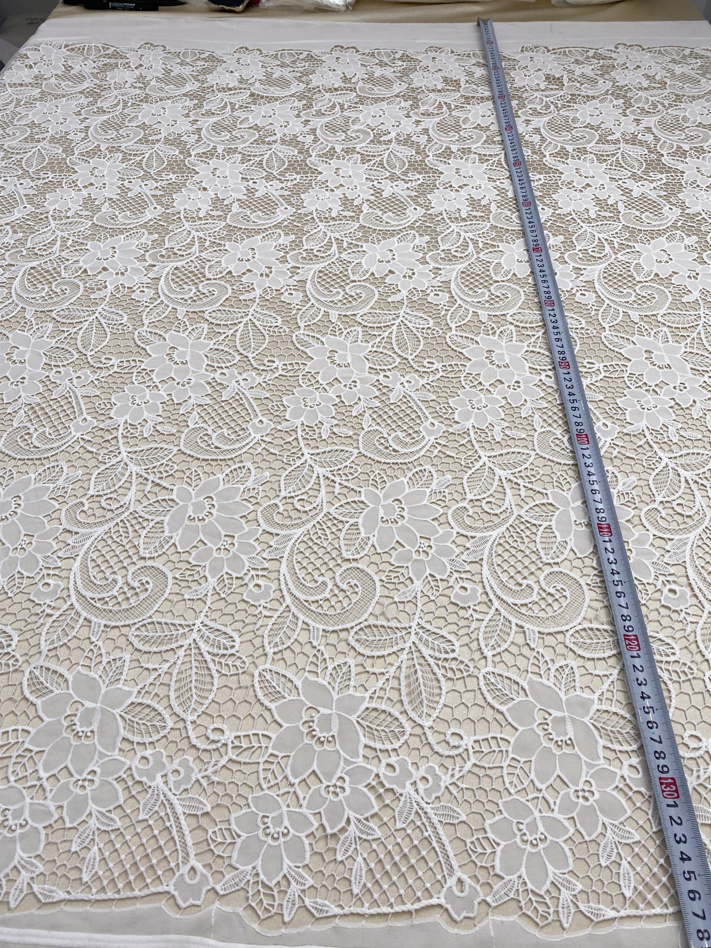 Guipure Flower Embroidery Hollowed Flower for baby dress ball gown floral by yard,Elegant Off-White Floral Embroidery Bridal Lace