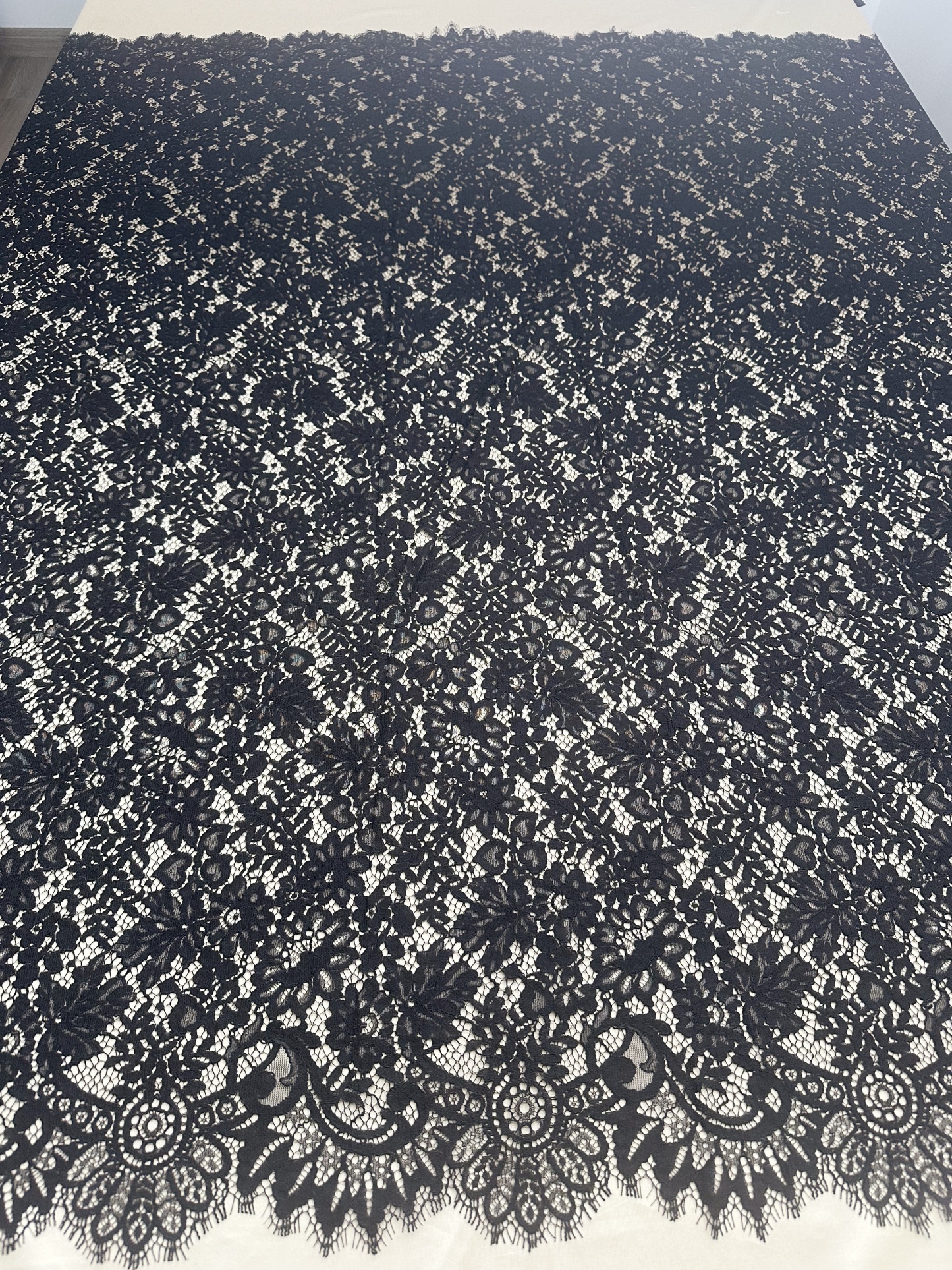 Blace Corded Lace Fabric Chantilly Lace for Wedding