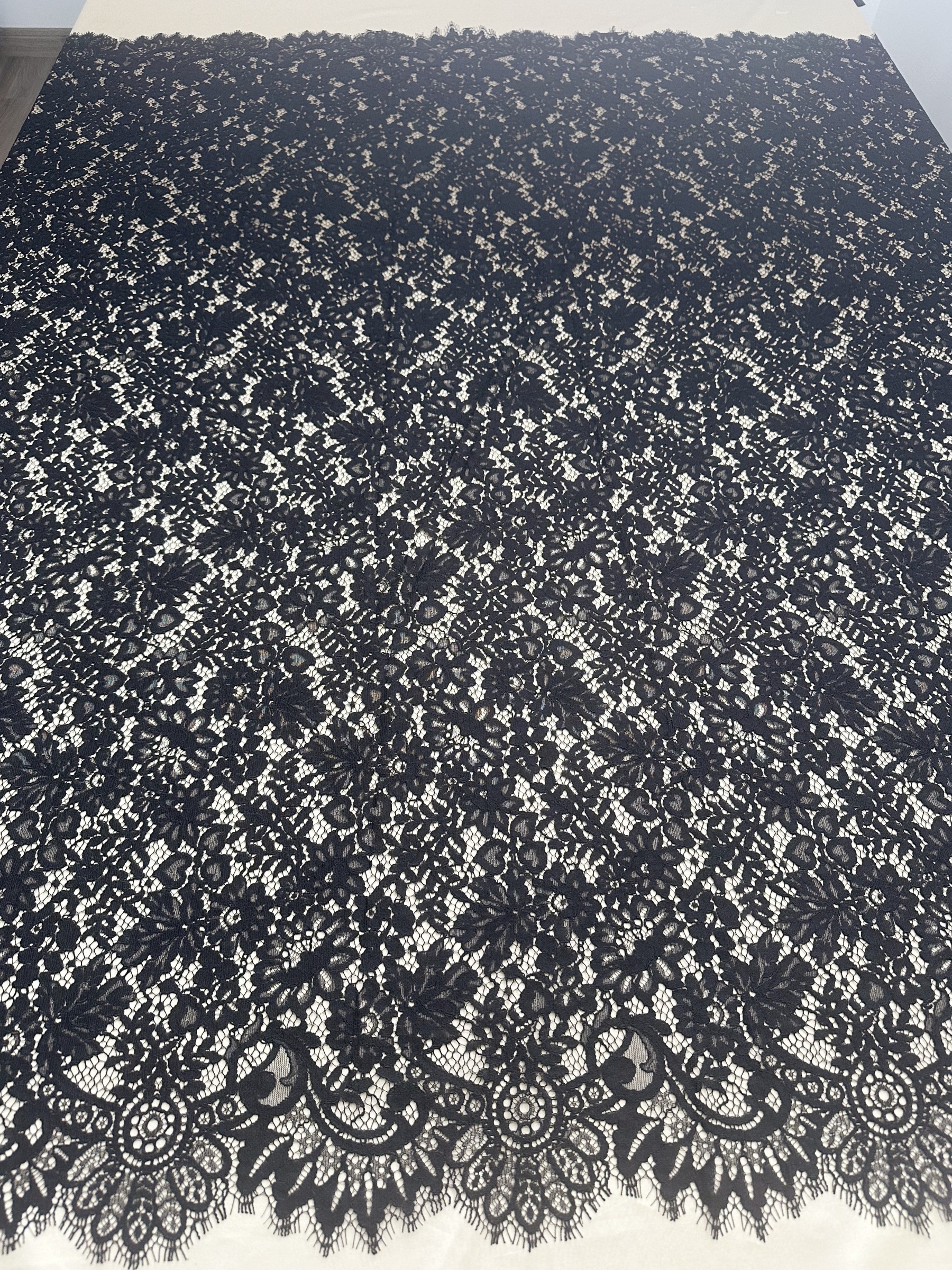 Blace Corded Lace Fabric Chantilly Lace for Wedding