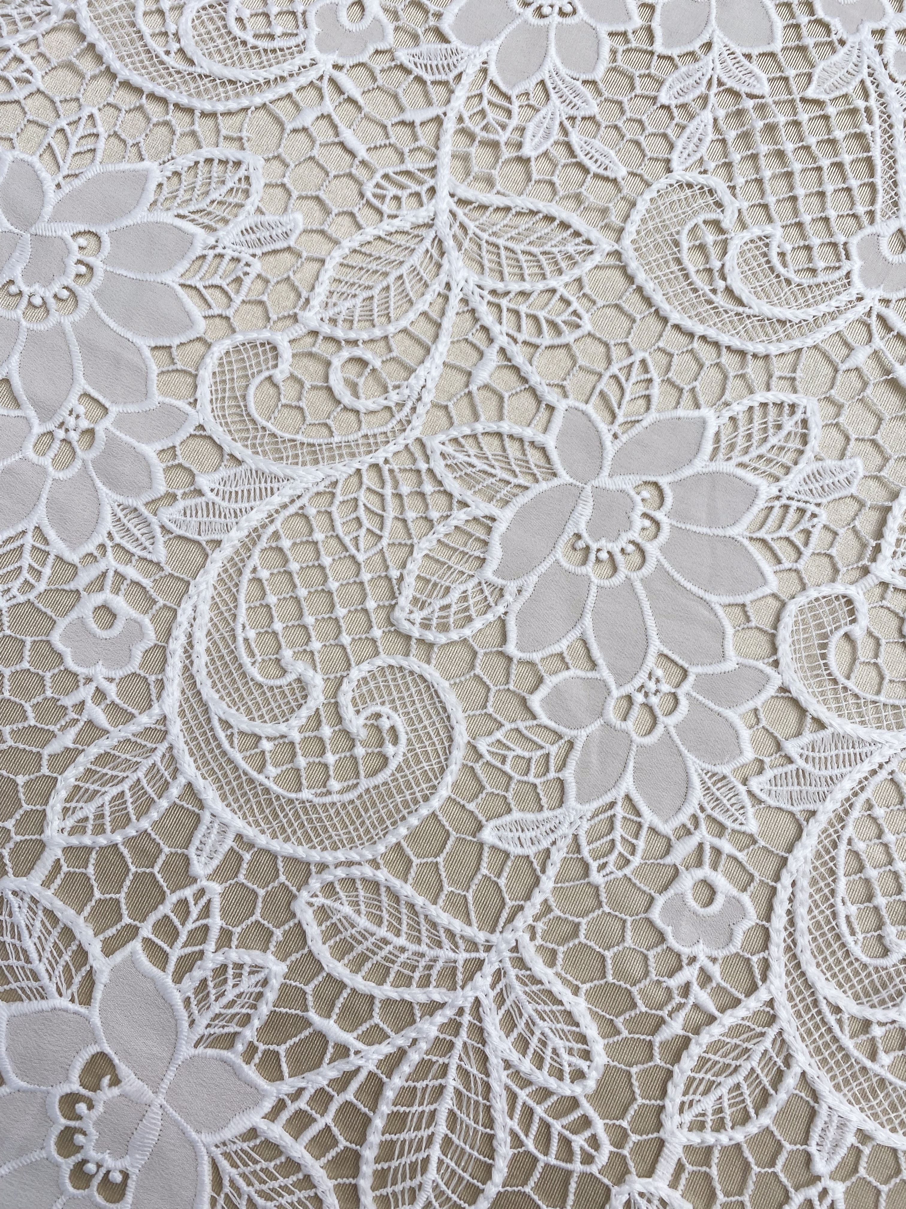 Guipure Flower Embroidery Hollowed Flower for baby dress ball gown floral by yard,Elegant Off-White Floral Embroidery Bridal Lace