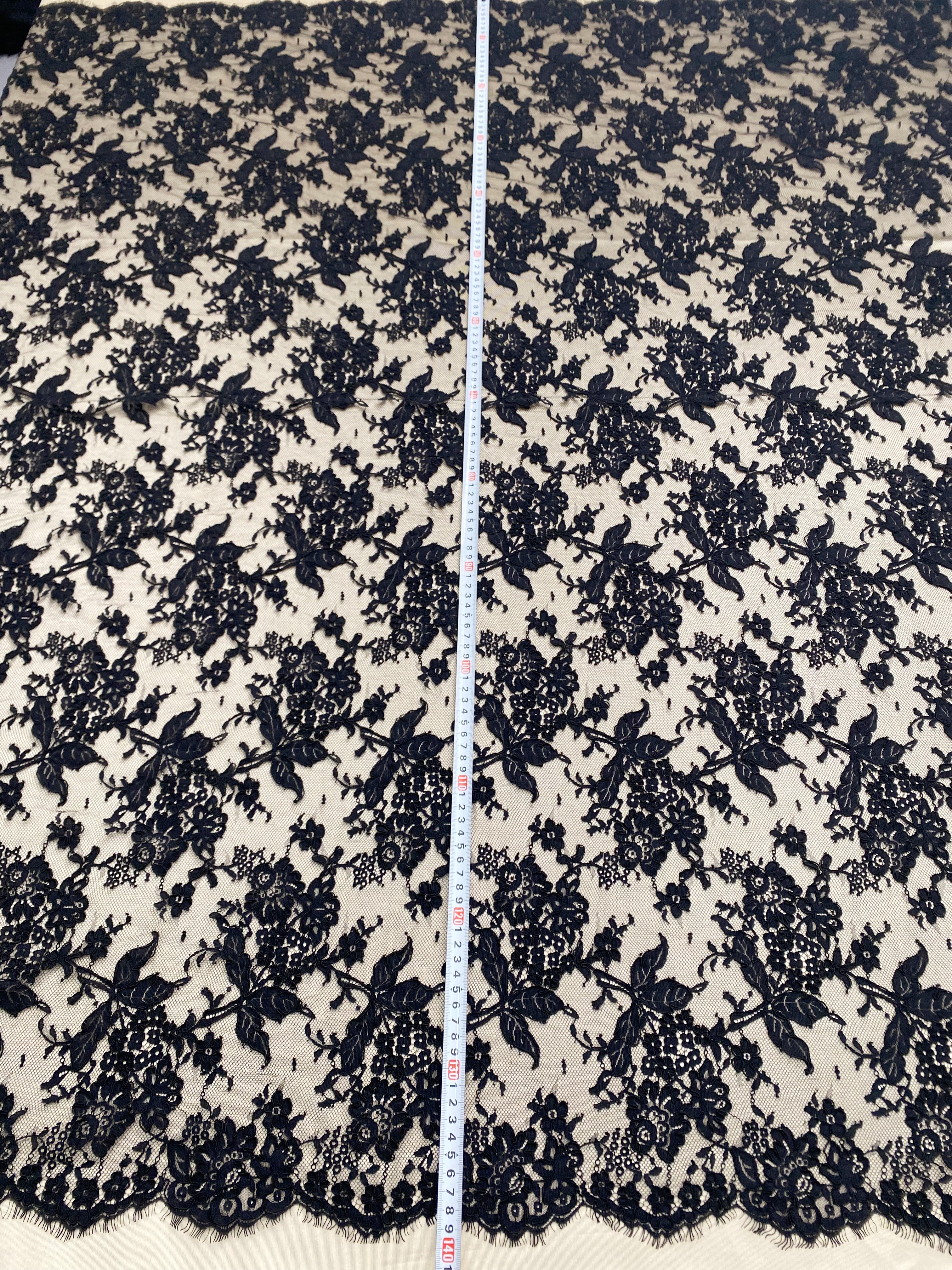 Corded Alencon Flower Lace Fabric, 3 Meters French Chantilly lace fabric trim for wedding shrugs,bridal gown,Classic lace top overlay, sold by 3 maters