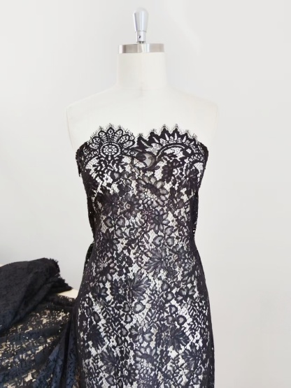 Blace Corded Lace Fabric Chantilly Lace for Wedding