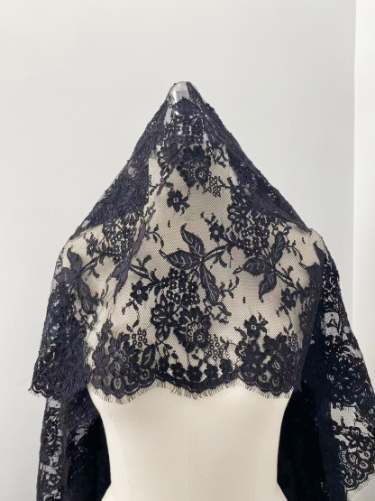 Corded Alencon Flower Lace Fabric, 3 Meters French Chantilly lace fabric trim for wedding shrugs,bridal gown,Classic lace top overlay, sold by 3 maters