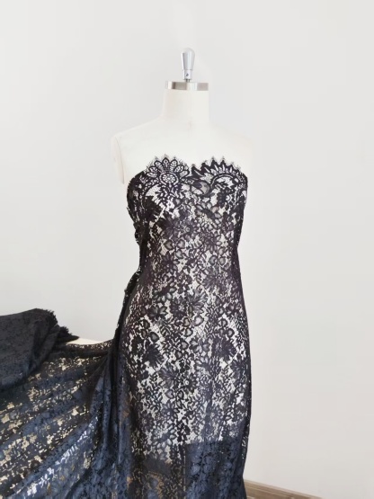 Blace Corded Lace Fabric Chantilly Lace for Wedding