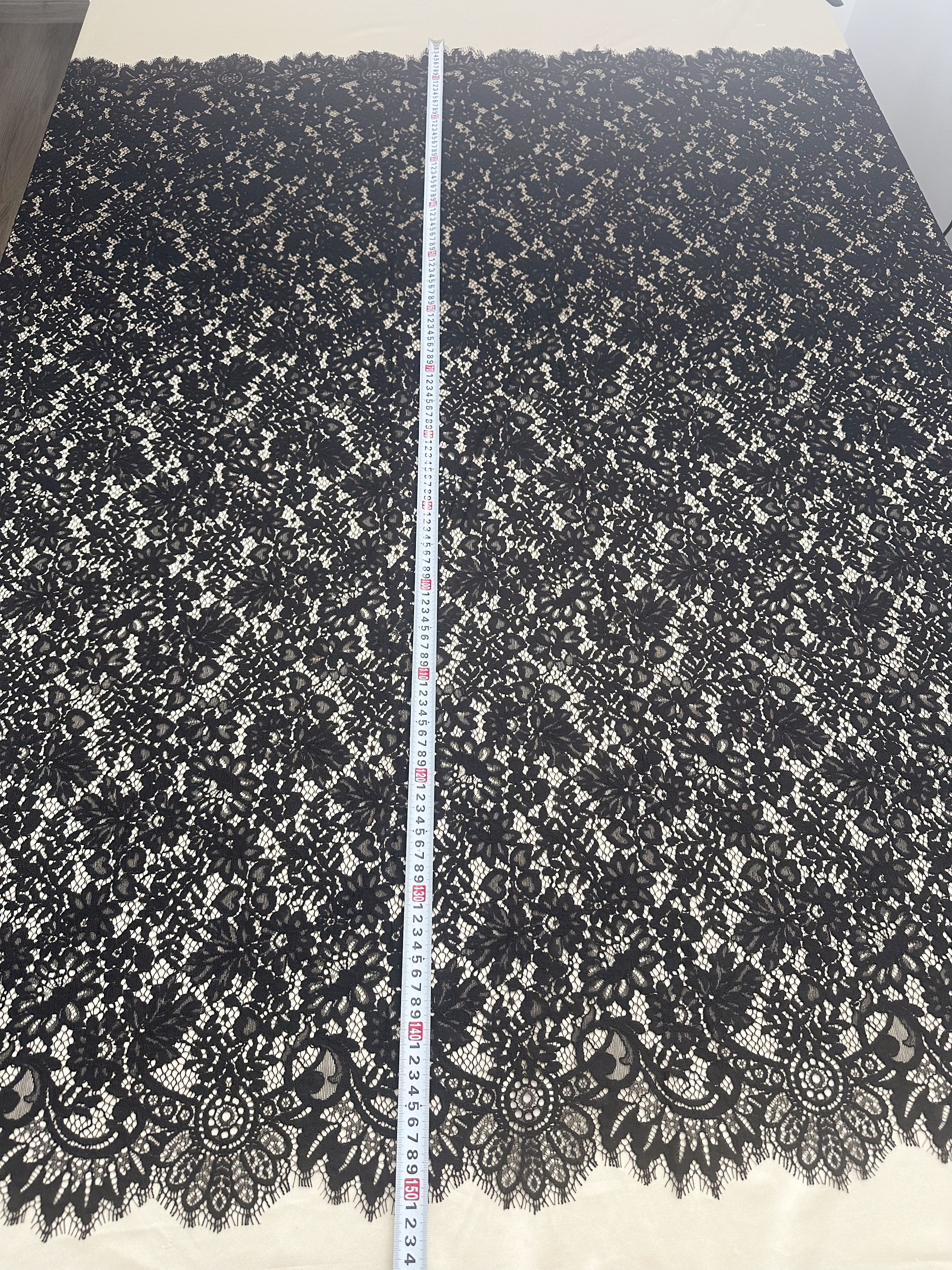 Blace Corded Lace Fabric Chantilly Lace for Wedding