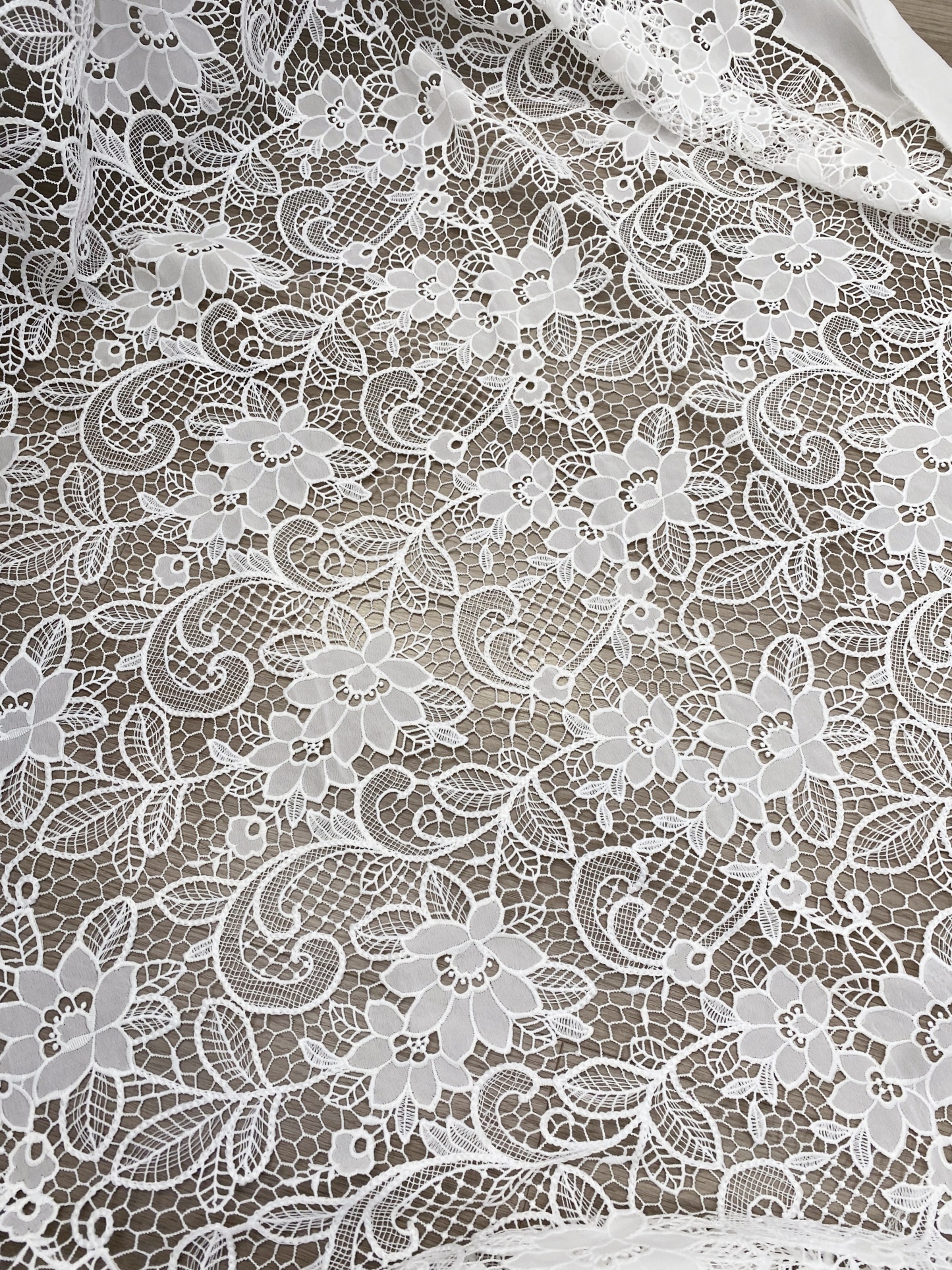 Guipure Flower Embroidery Hollowed Flower for baby dress ball gown floral by yard,Elegant Off-White Floral Embroidery Bridal Lace