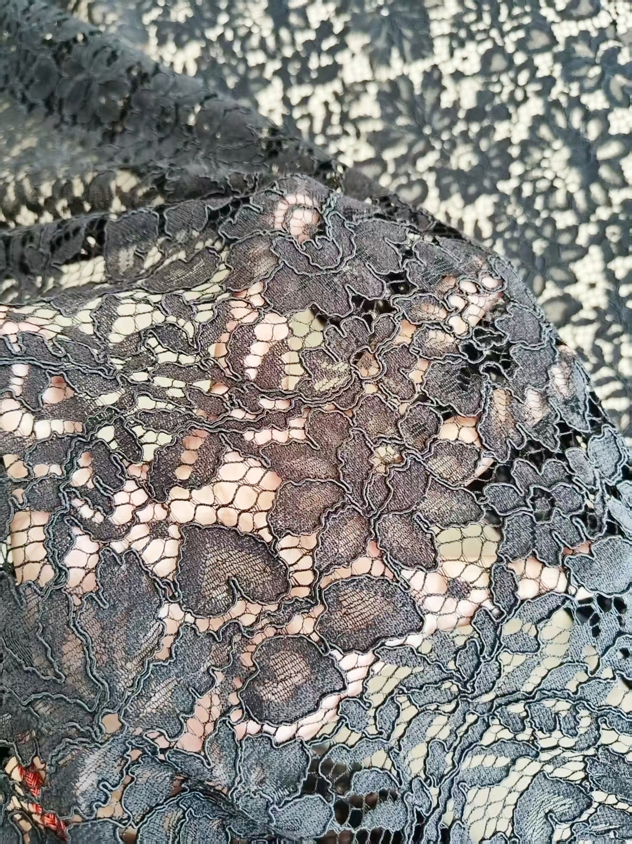 Blace Corded Lace Fabric Chantilly Lace for Wedding